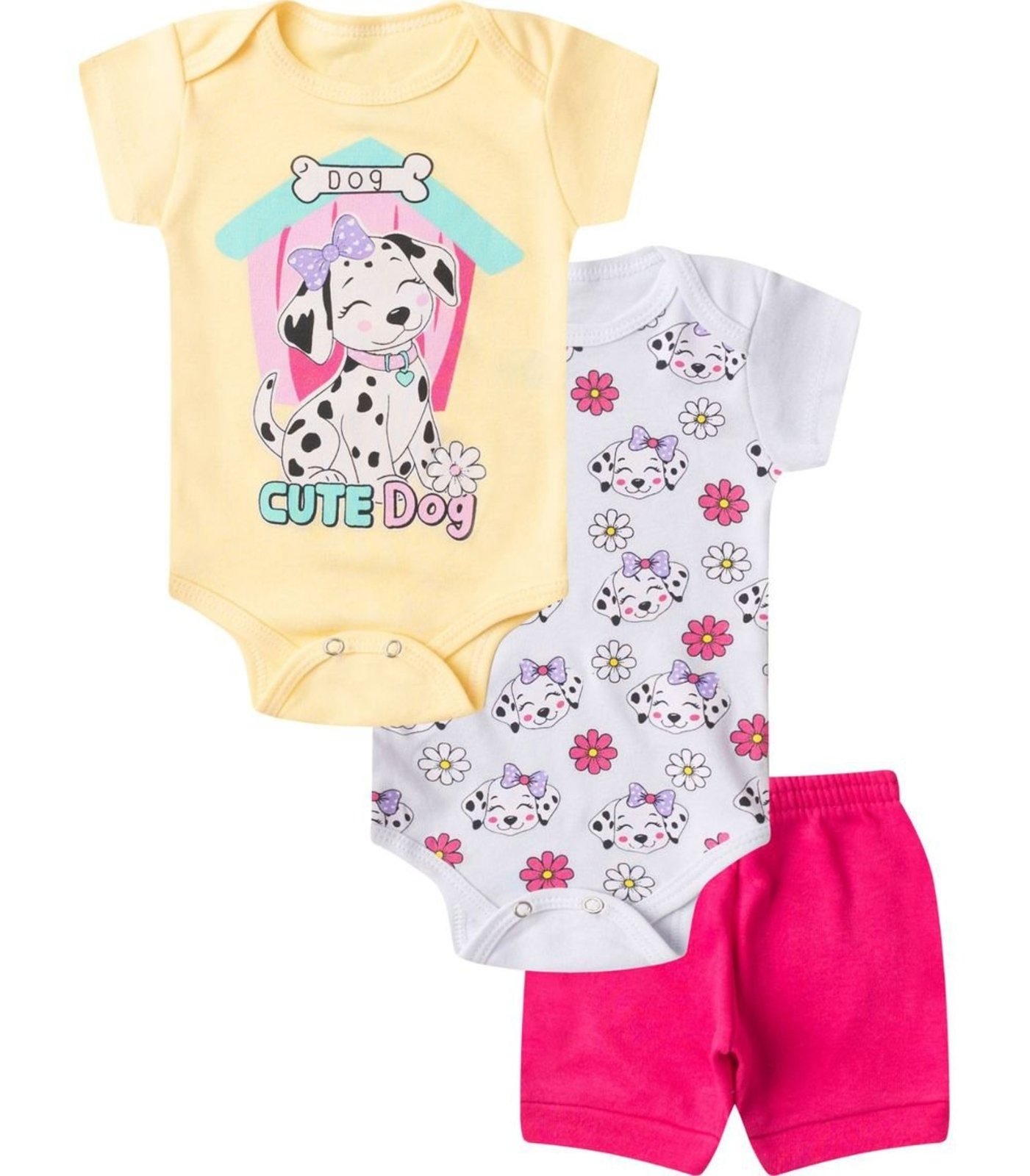 Infantil - Kit Body Curto 3 Peças Select Amarelo