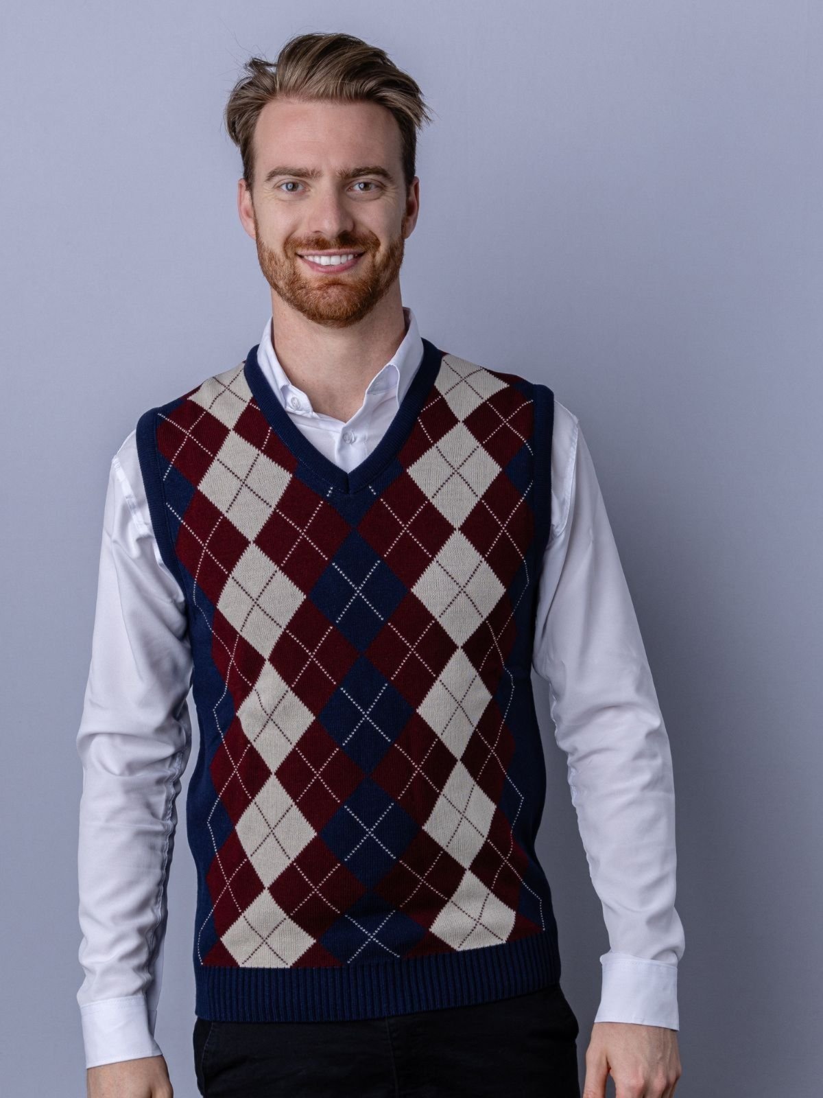 Colete com jacquard