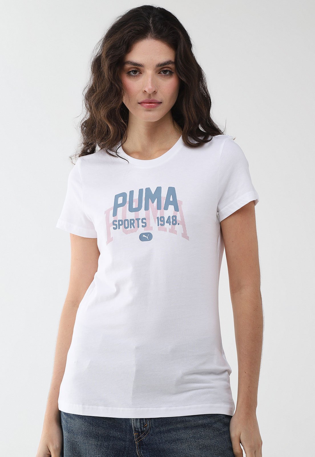 Camiseta Feminina Puma Graphic Varsity Branca