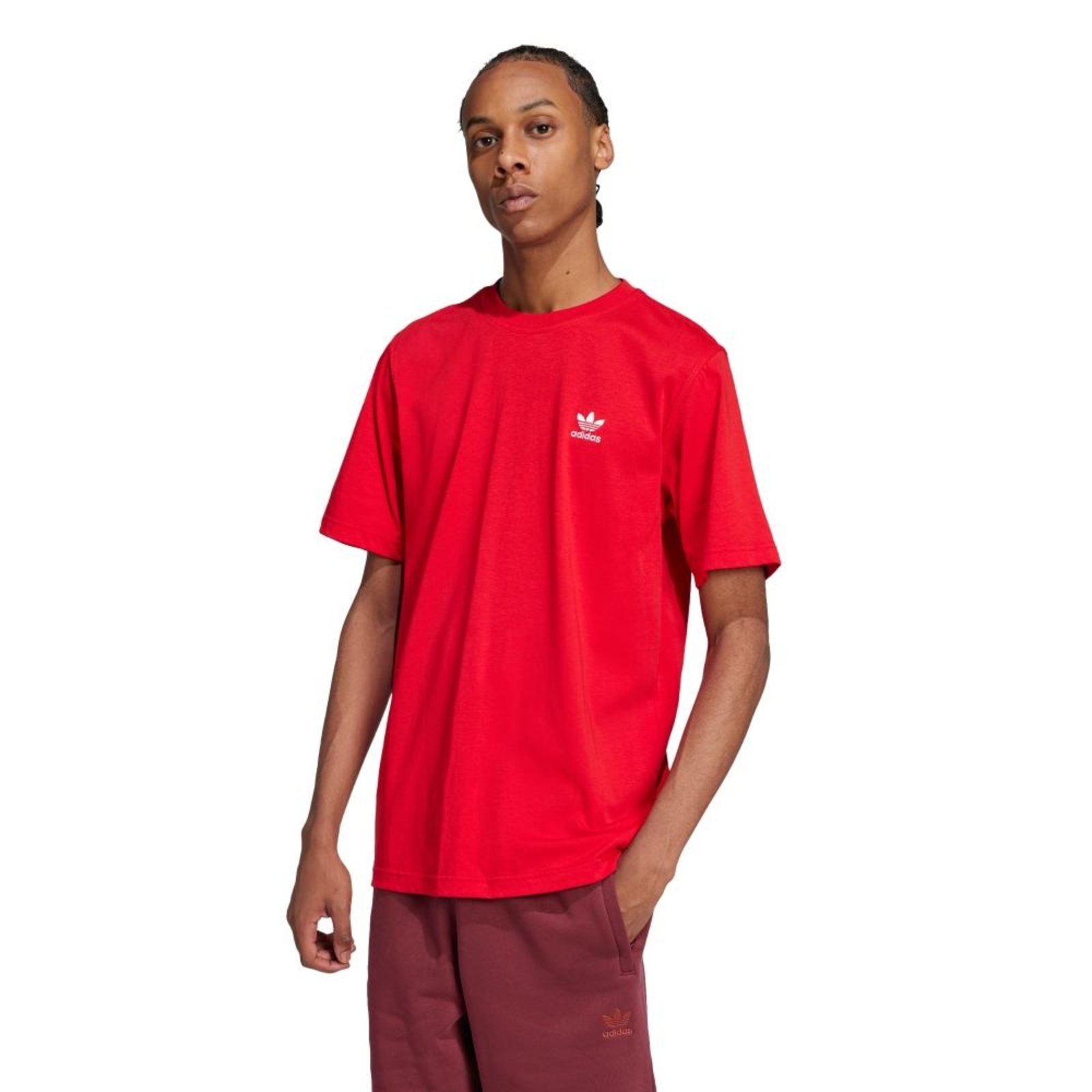 Camiseta Trefoil Essentials adidas Originals Vermelho