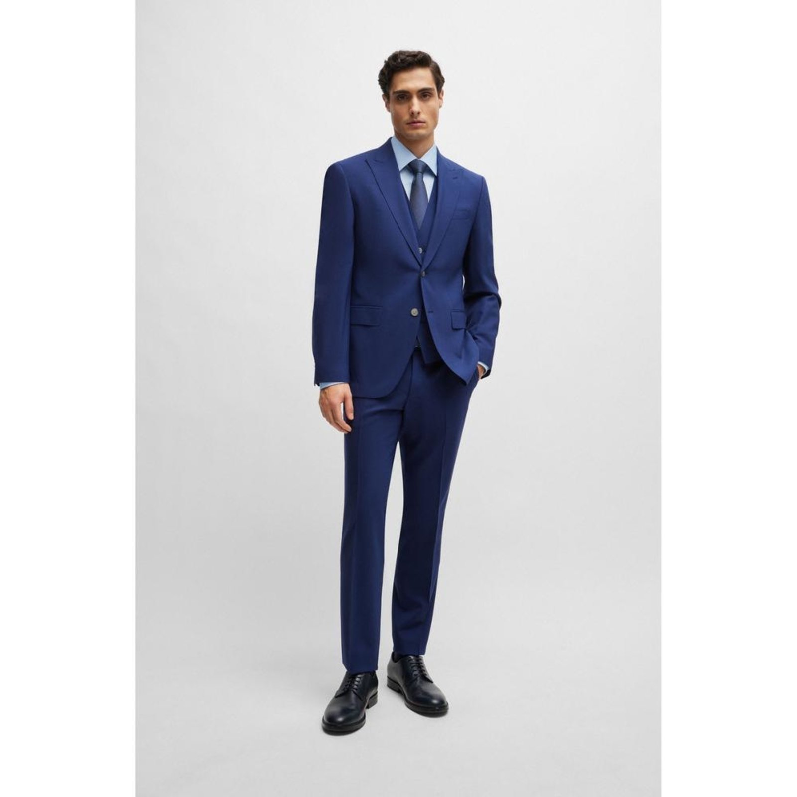 Vista 3 Camisa Regular Fit Em Popeline De Algodão Easy Iron azul azul