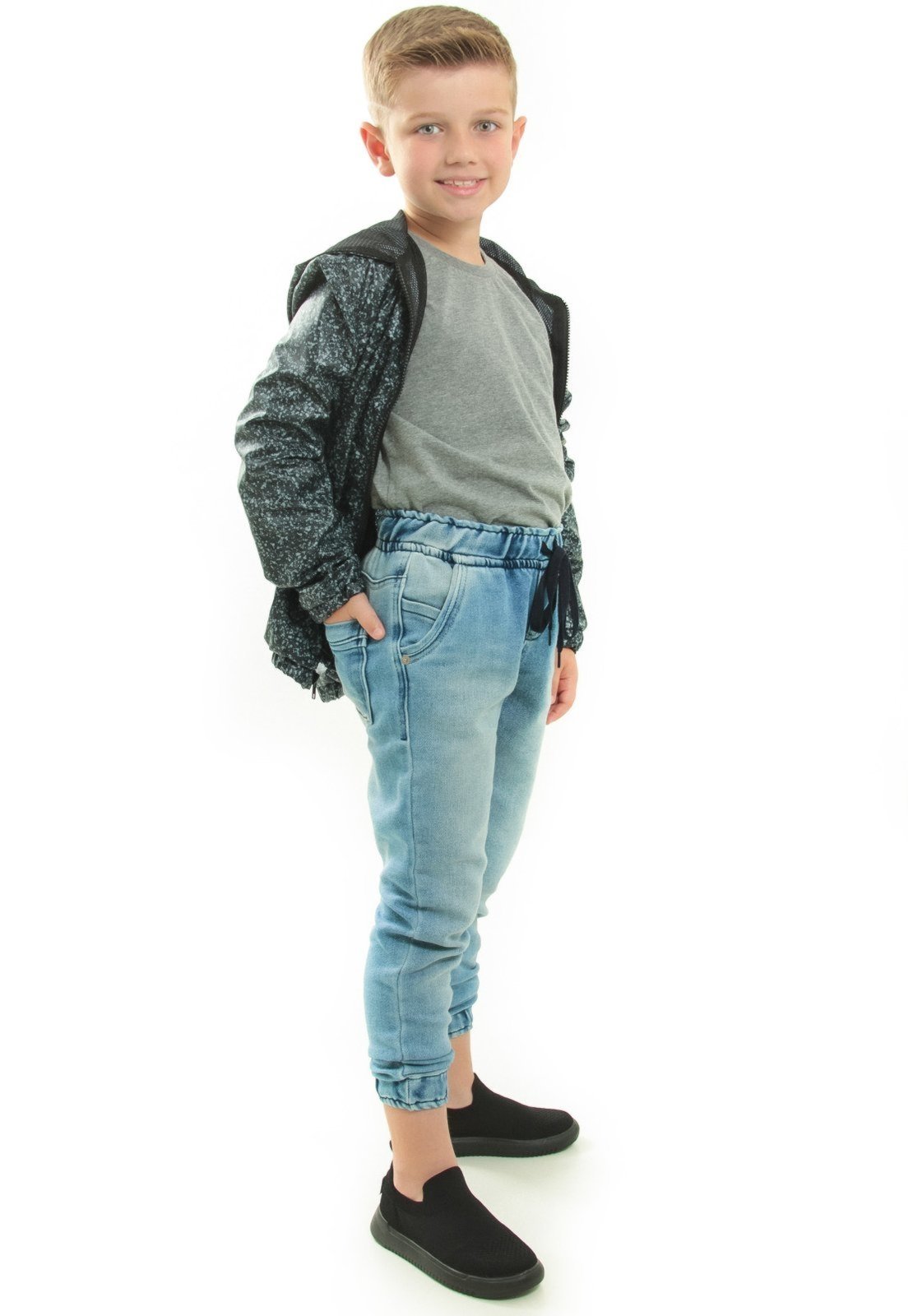 Infantil – Jaqueta Masculina Corta Vento Camuflada