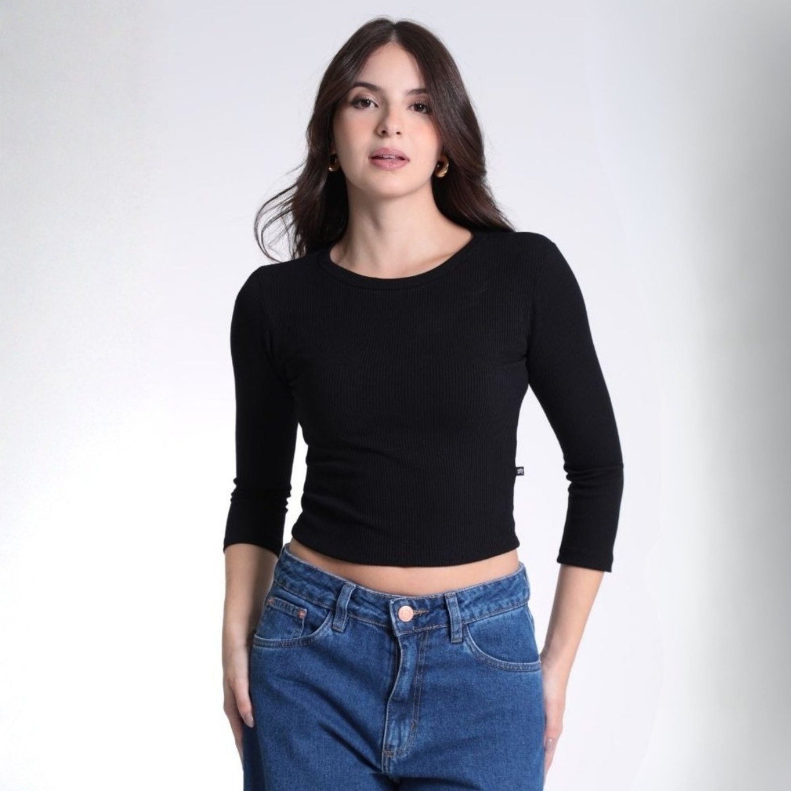 Blusa Canelada Decote Careca Feminino Revanche Assíria