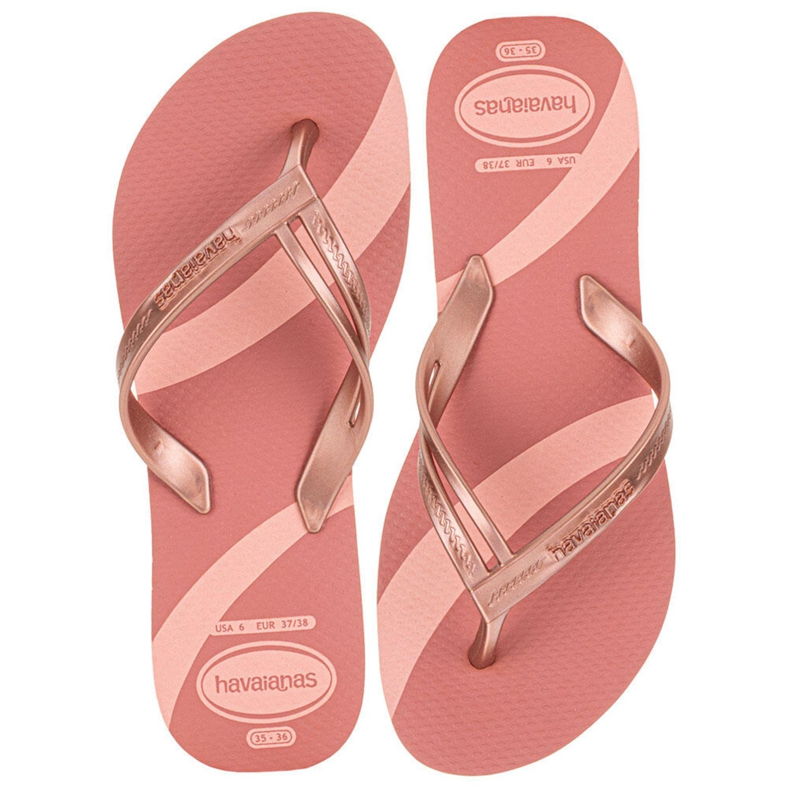 Chinelo Feminino Elegance Print Havaianas 4148804 0090804 Laranja