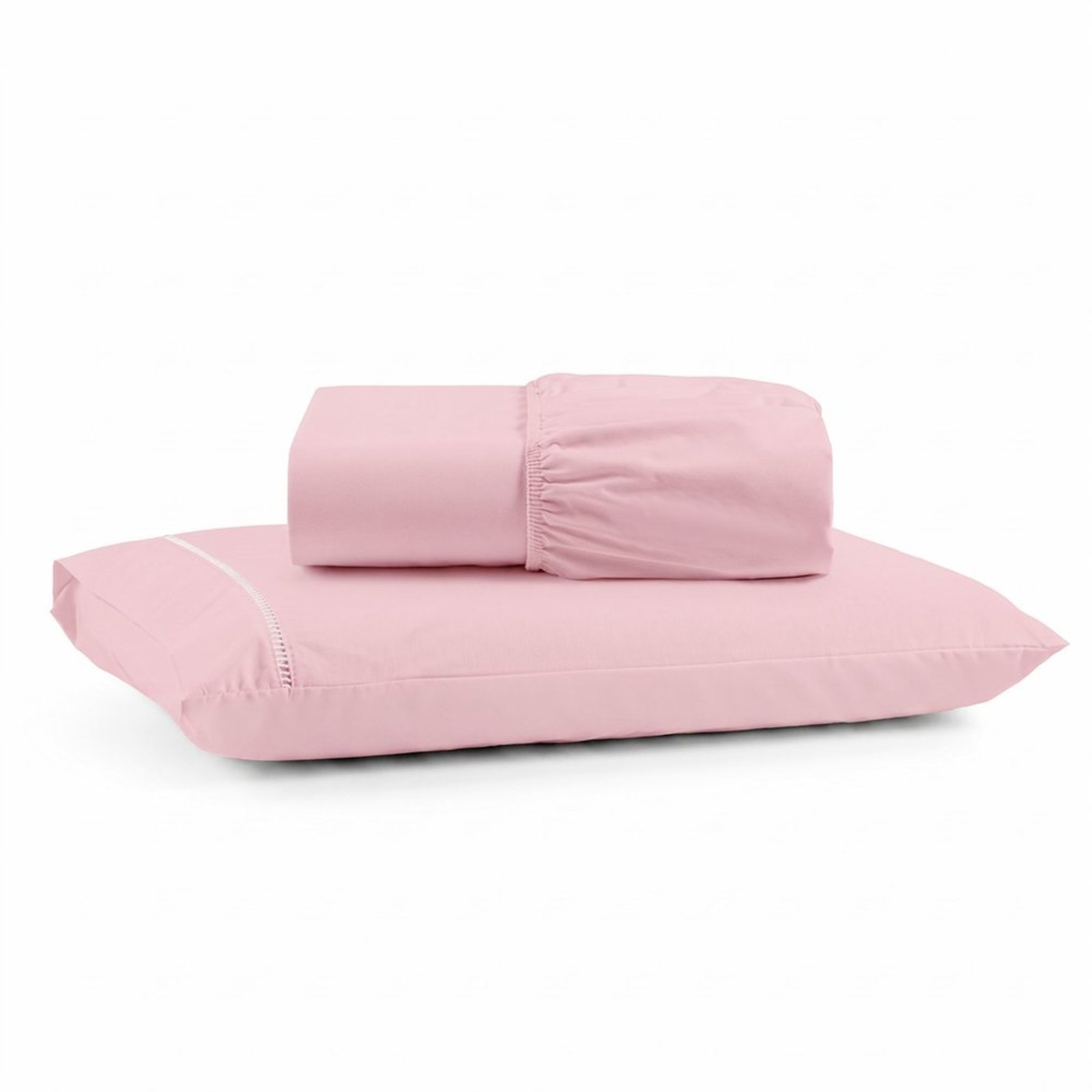 Jogo de Cama Lençol Egipicio Solteiro Micropercal 600 fios Macio 2 Peças Algodão - Rosa