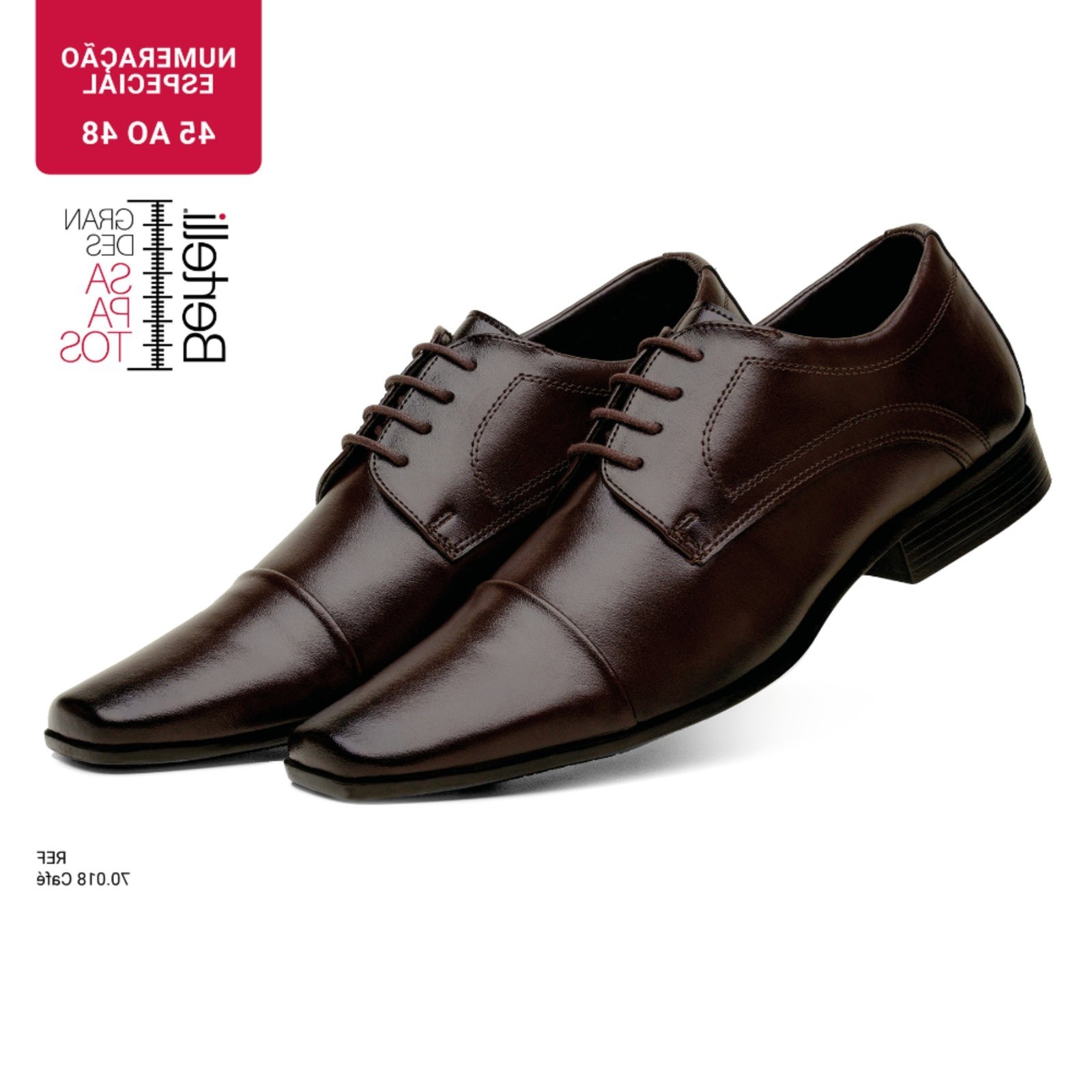 Sapato Social Casual Masculino Premium Tamanho Especial Grande Confortável Café