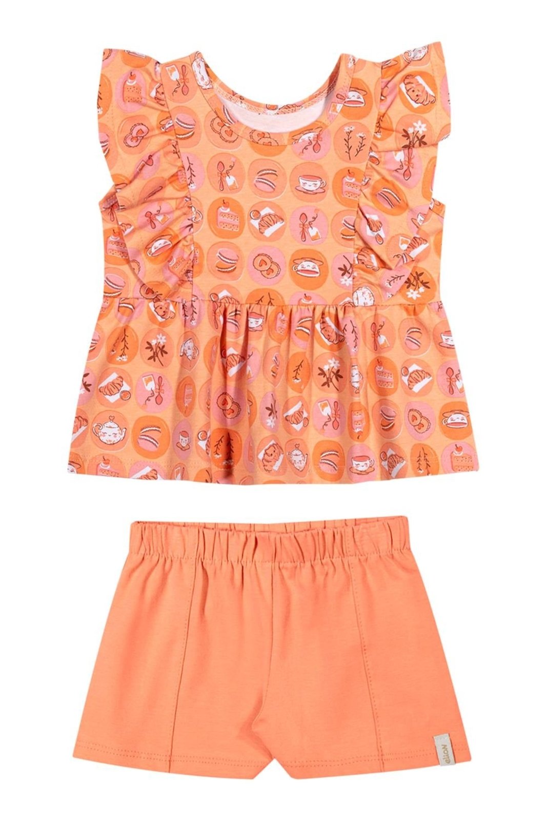 Infantil - Conjunto Menina Confeitos Elian Laranja