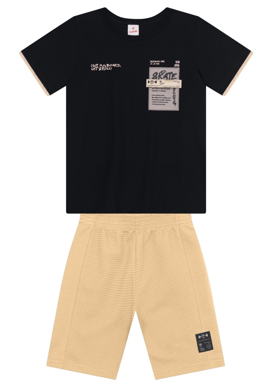 Infantil - Conjunto menino em malha de skate Brandili