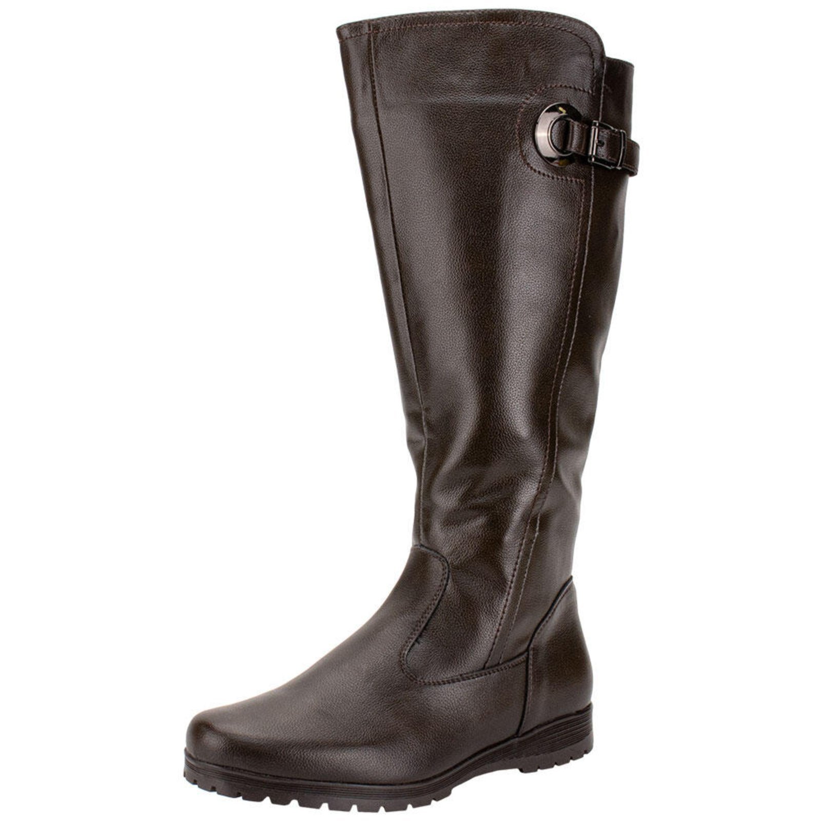 Vista 2 Bota Feminina Cano Alto Mooncity 71130 0741130 café Mooncity café