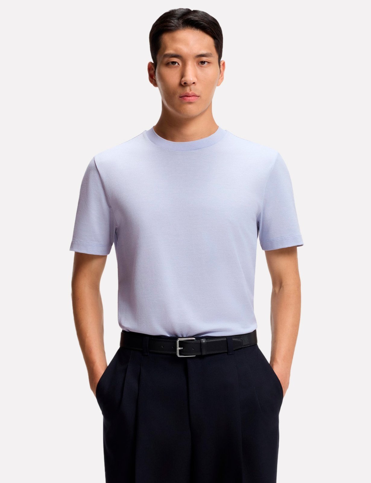 Camiseta Hugo Boss Masculina Regular H-Thompson 102 Azul Claro