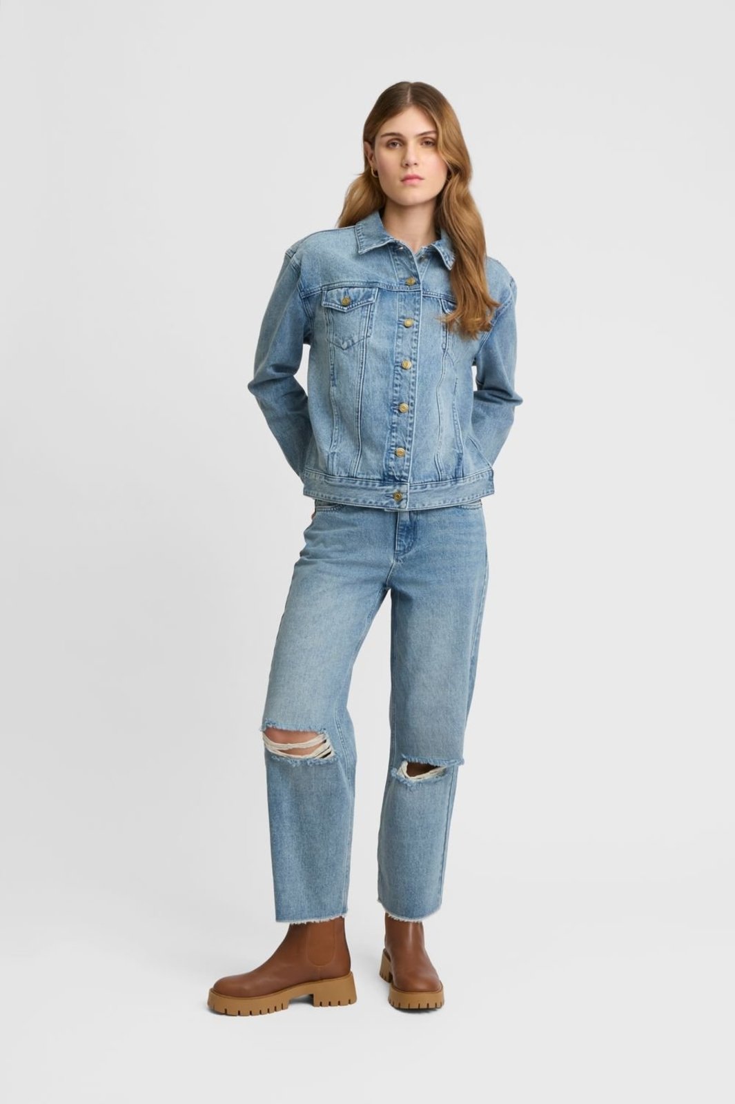 Vista 3 Jaqueta Jeans Mk Mf4102zfau918 Michael Kors azul Michael Kors azul