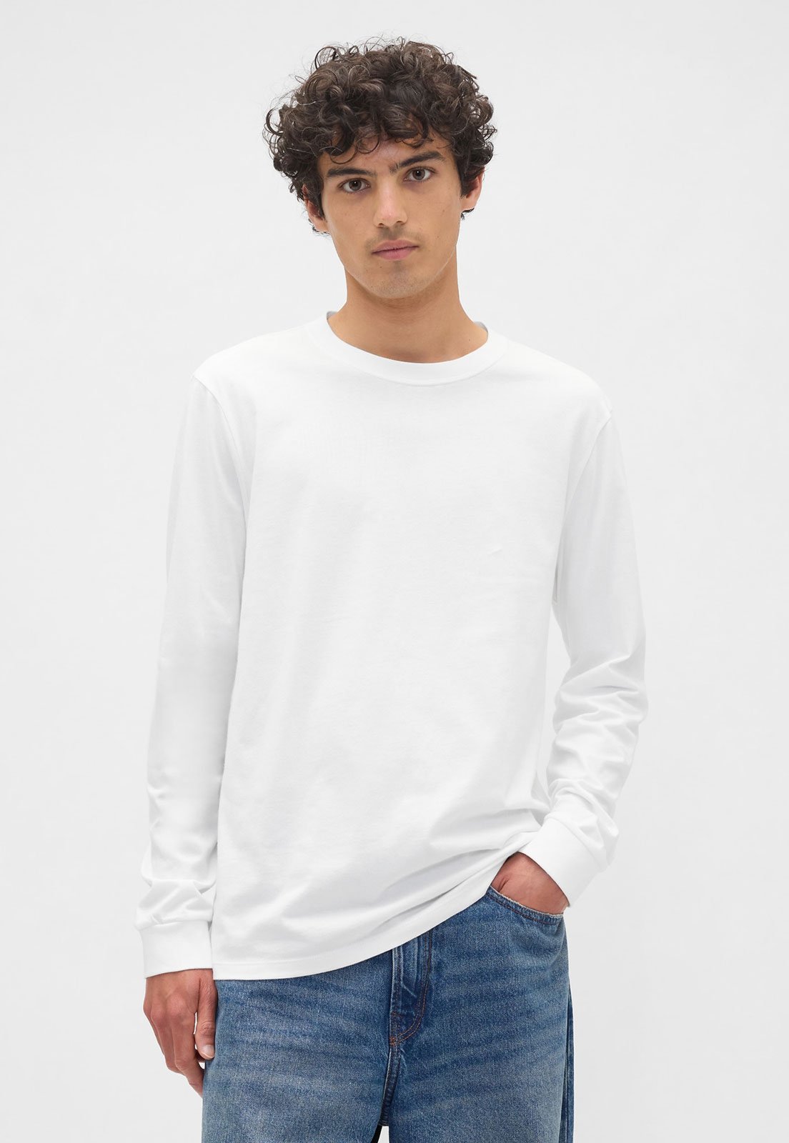 Camiseta Masculina GAP Manga Longa Branca