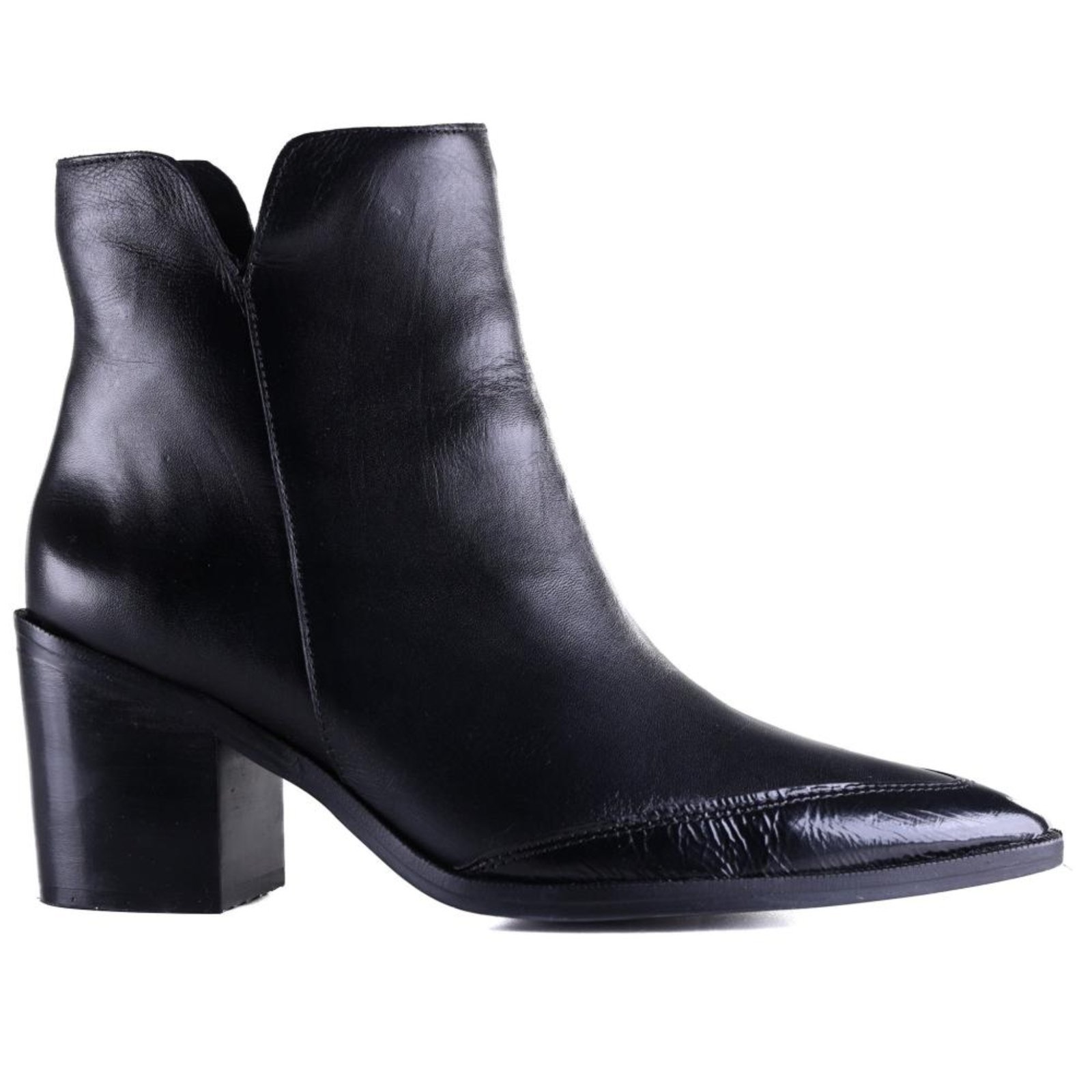 Bota Feminina Zariff Cano Curto 431309 Crinkle Preto Incolor