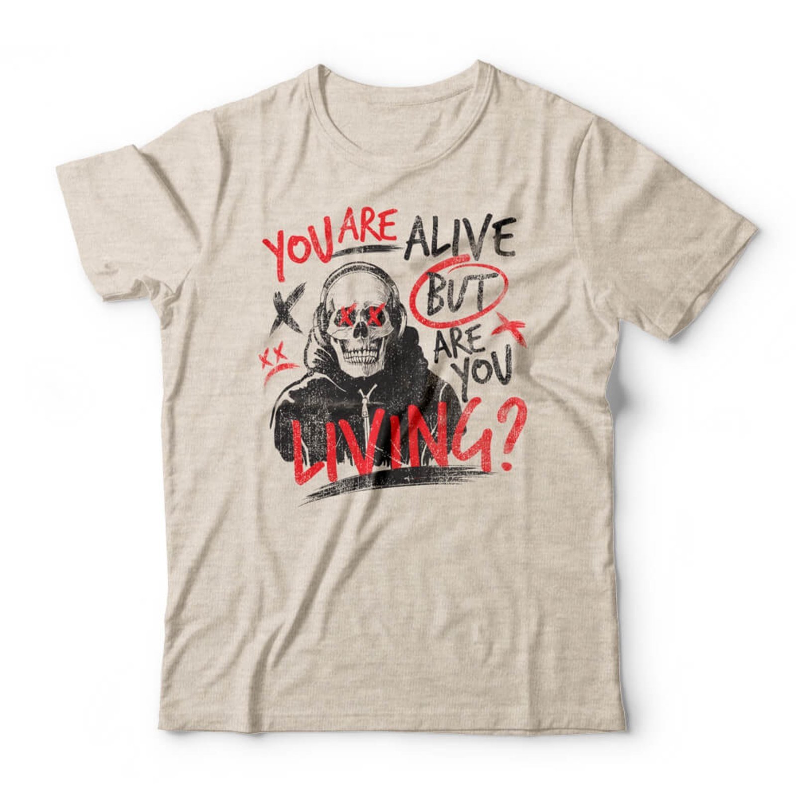 Camiseta Are You Living? – Mescla Banana – Casual – Studio Geek