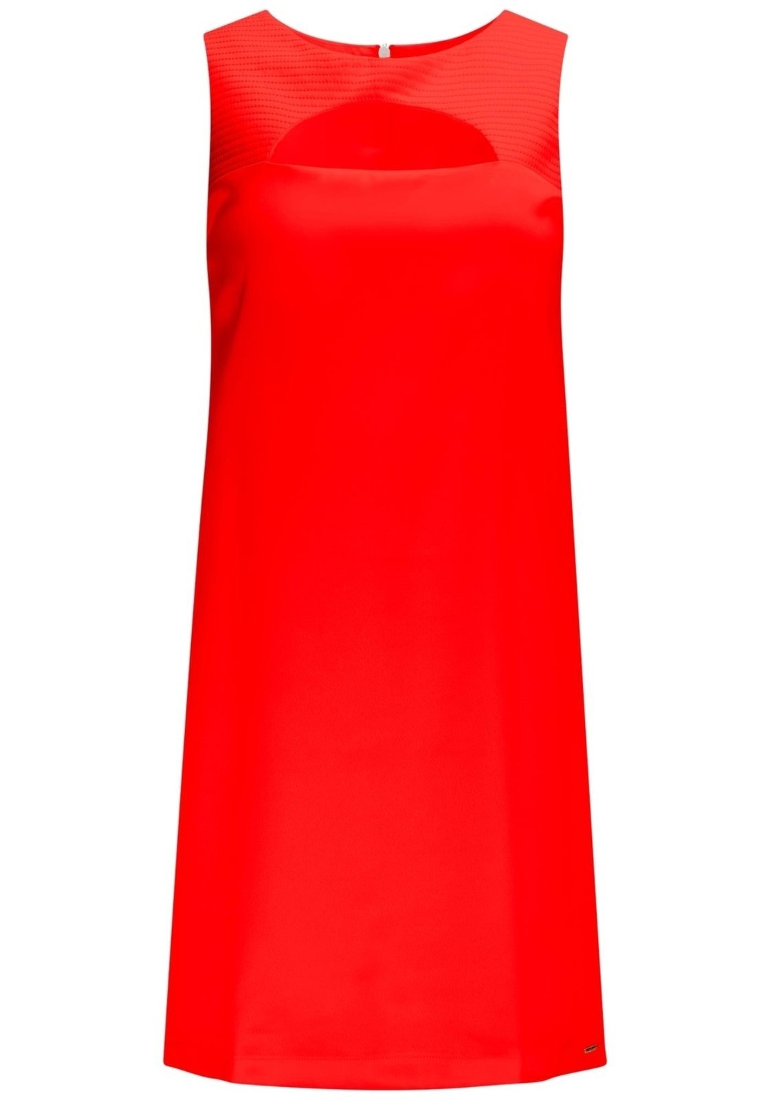 Vista 2 Vestido Curto Reto com Cut Out Decote Lez a Lez vermelho Lez a Lez vermelho