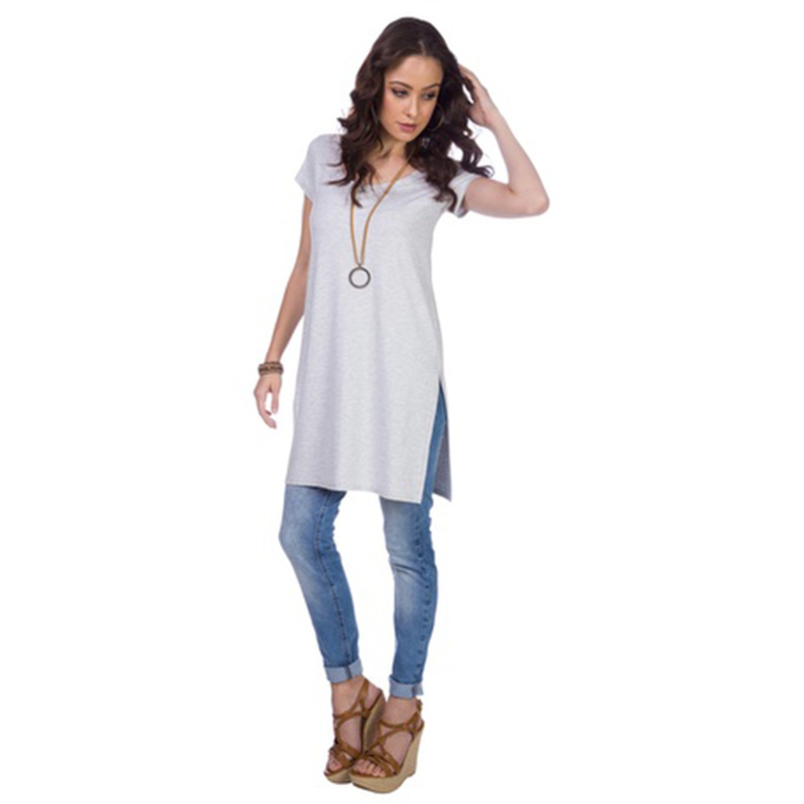 Camiseta Feminina Stecchi Longline