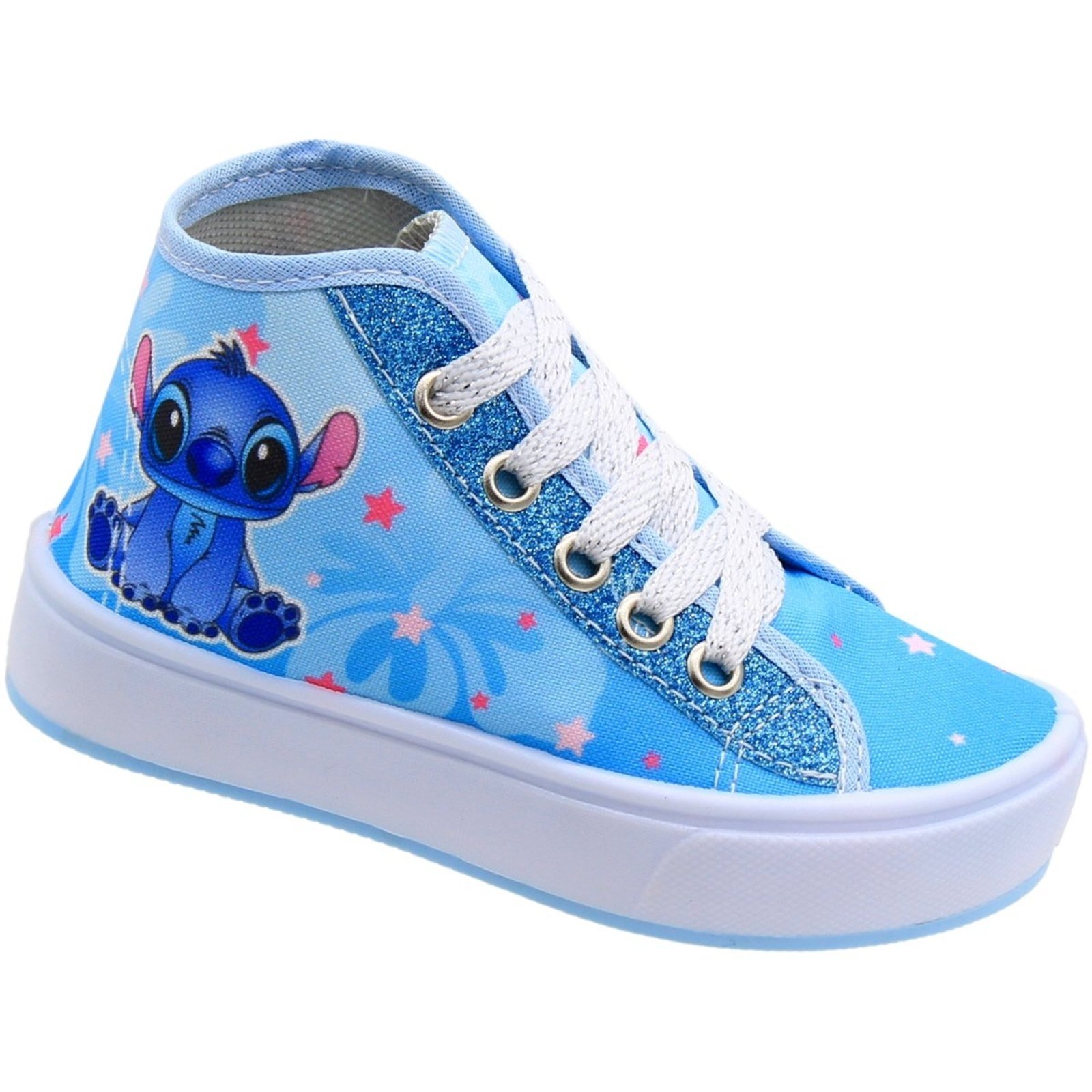 Infantil - Tênis Ortobessa Cano Médio Lona Stitch Juvenil Menina