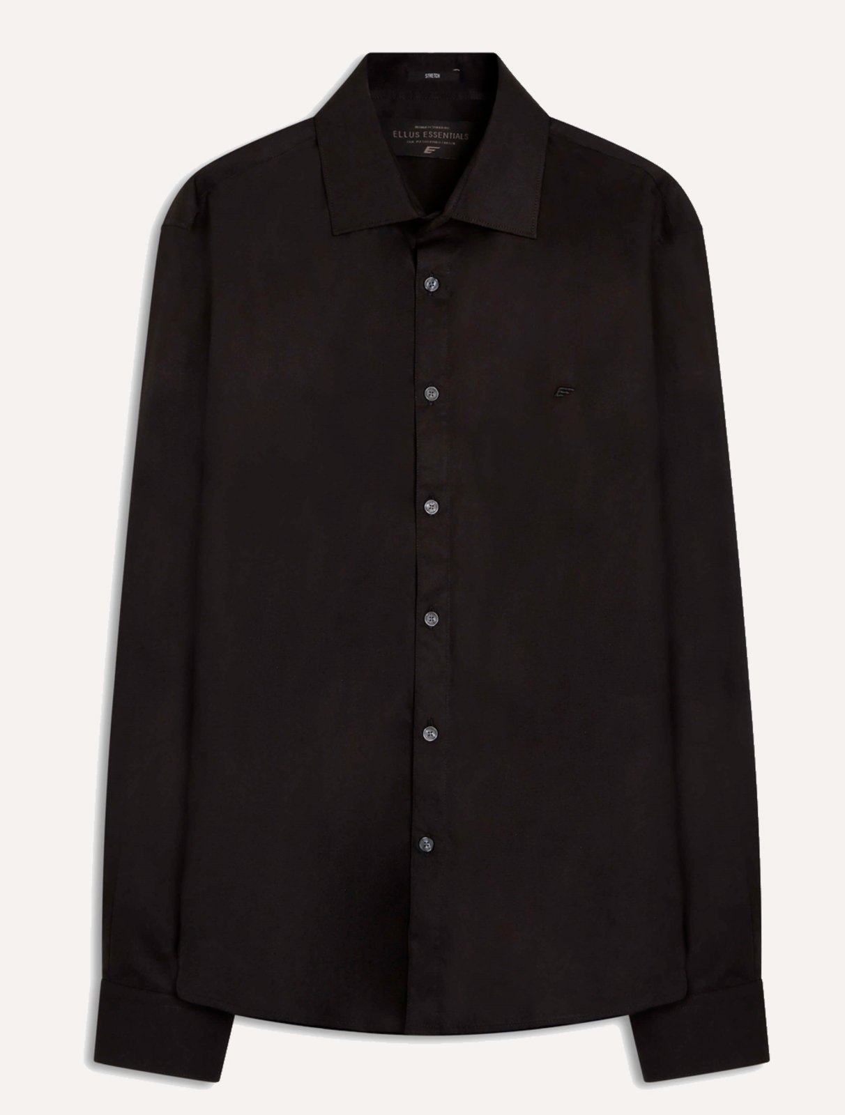 Camisa Ellus Masculina Tricoline LY Classic Italian Preta