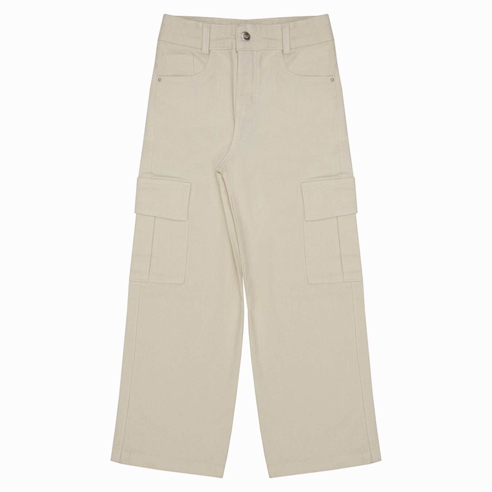 Vista 3 Infantil - Calça Juvenil Look Jeans Sarja Cargo Natural Look Jeans bege natural