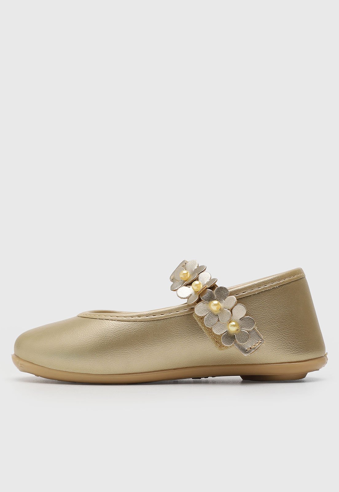 Vista 3 Infantil - Sapatilha Pimpolho Flora Dourada dourado Pimpolho dourado