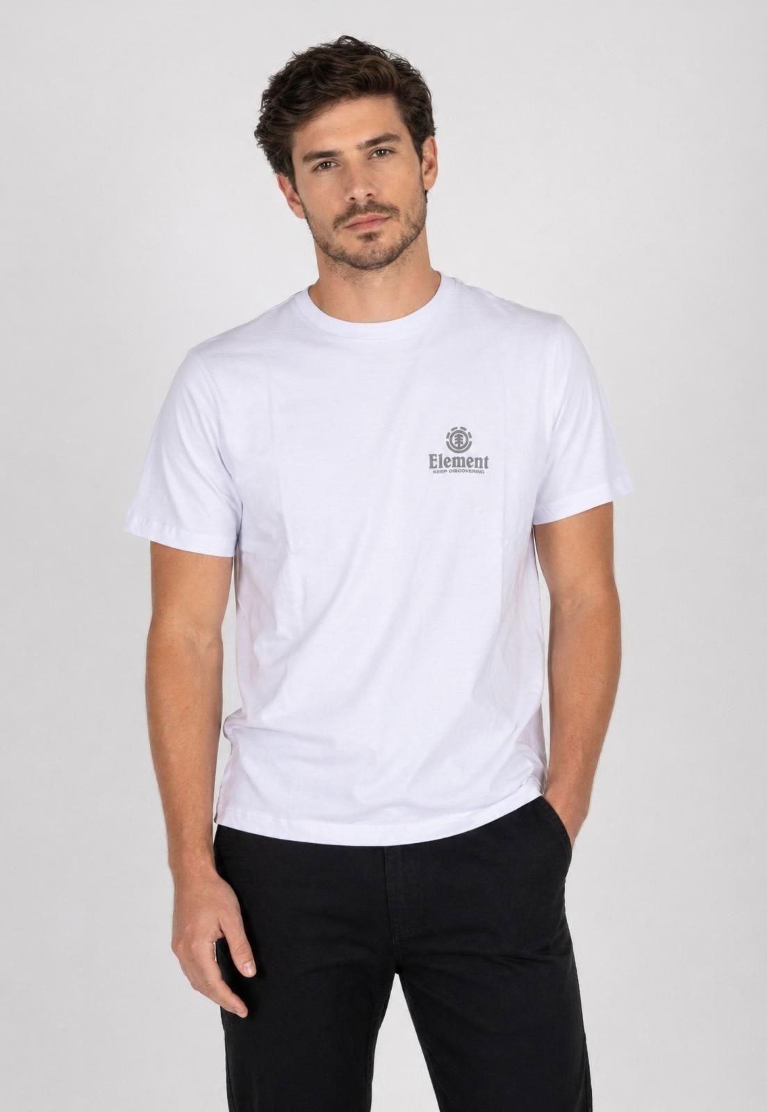 Camiseta Masculina Element Decote Redondo Branco