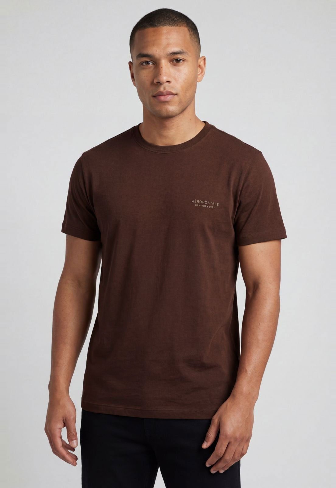 Camiseta Masculina Aeropostale Manga Curta Marrom
