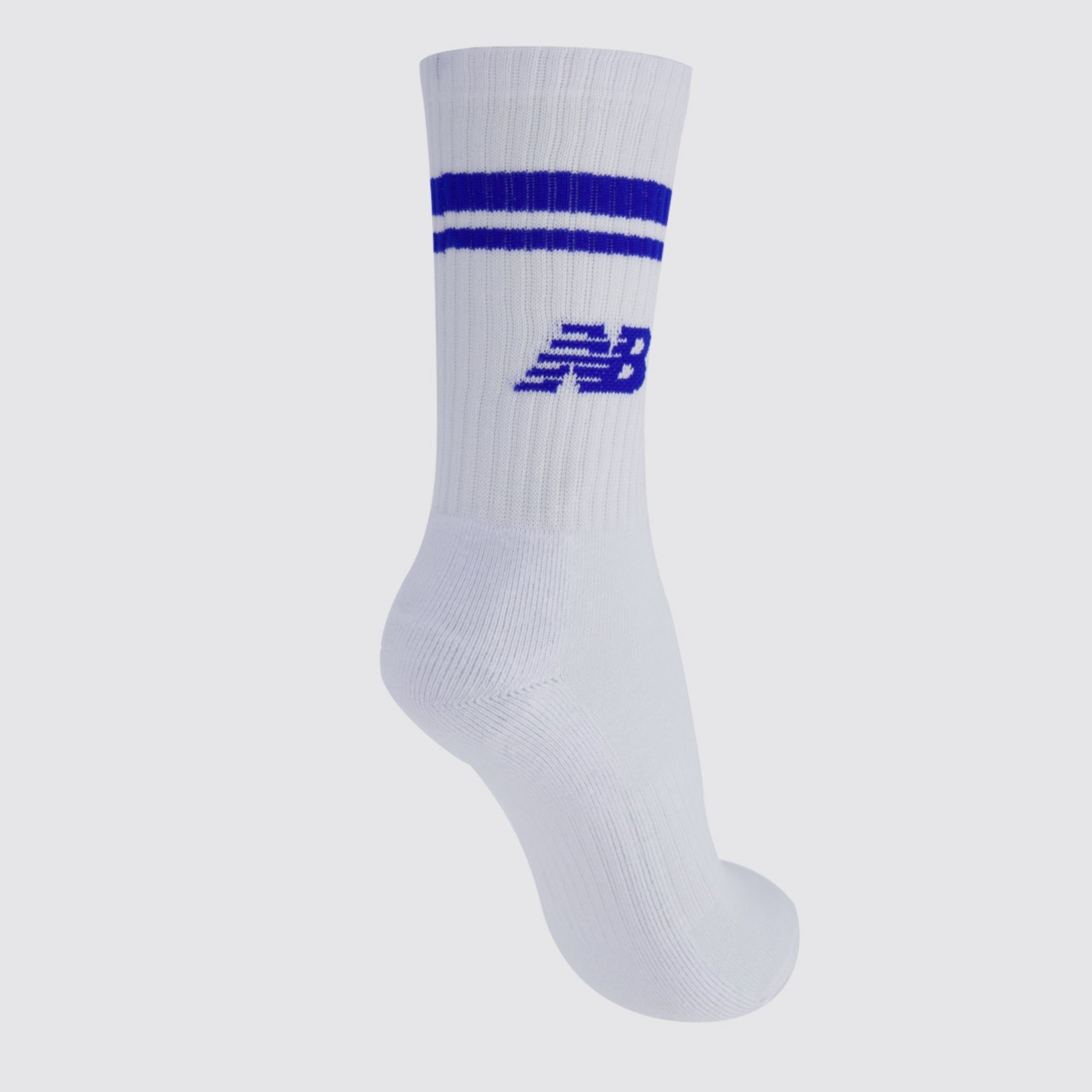 Vista 3 Meia New Balance Cano Alto Feminina Branca e Azul branco azul New Balance branco azul