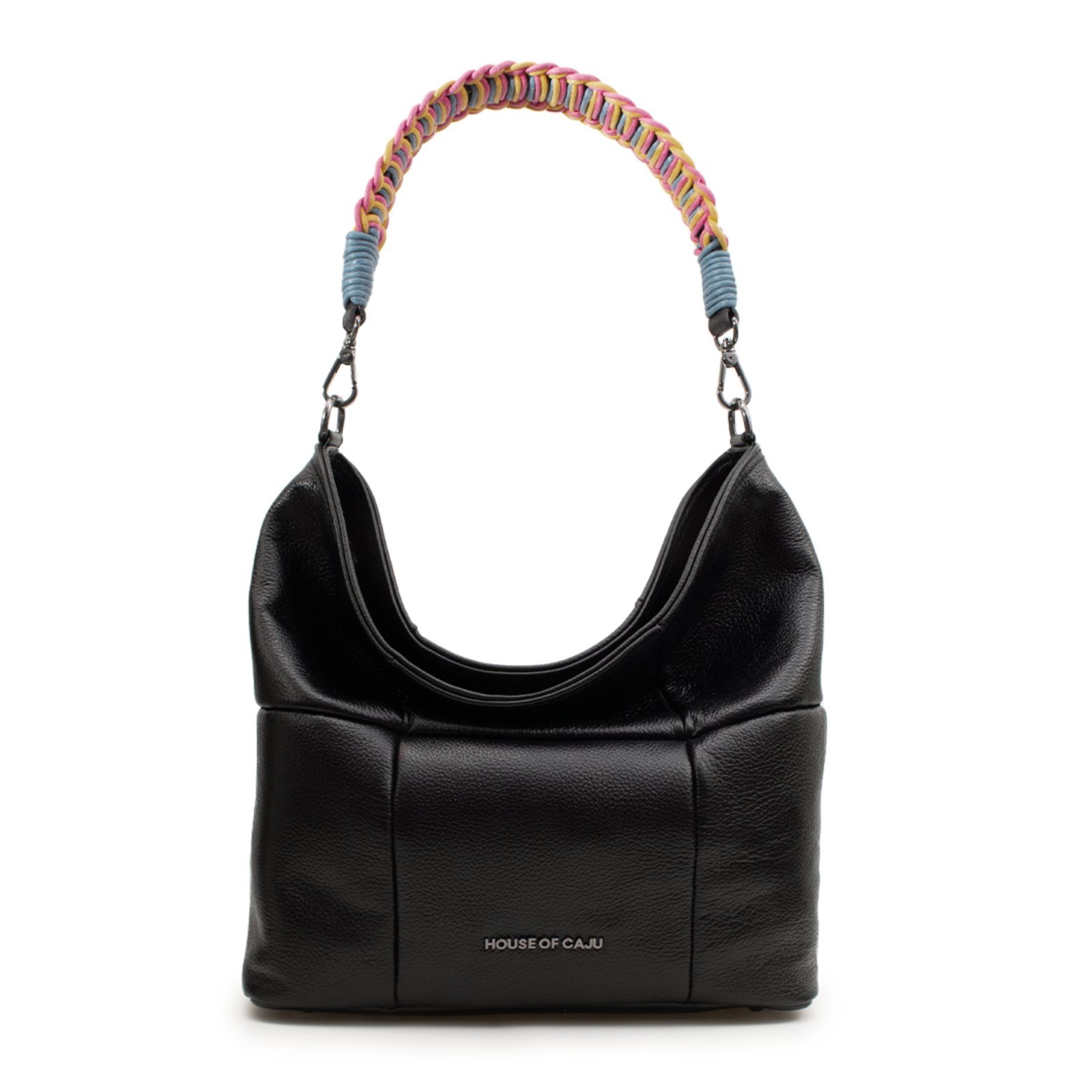 Bolsa Feminina Em Couro Tiracolo Preta “Bárbara Campos”””