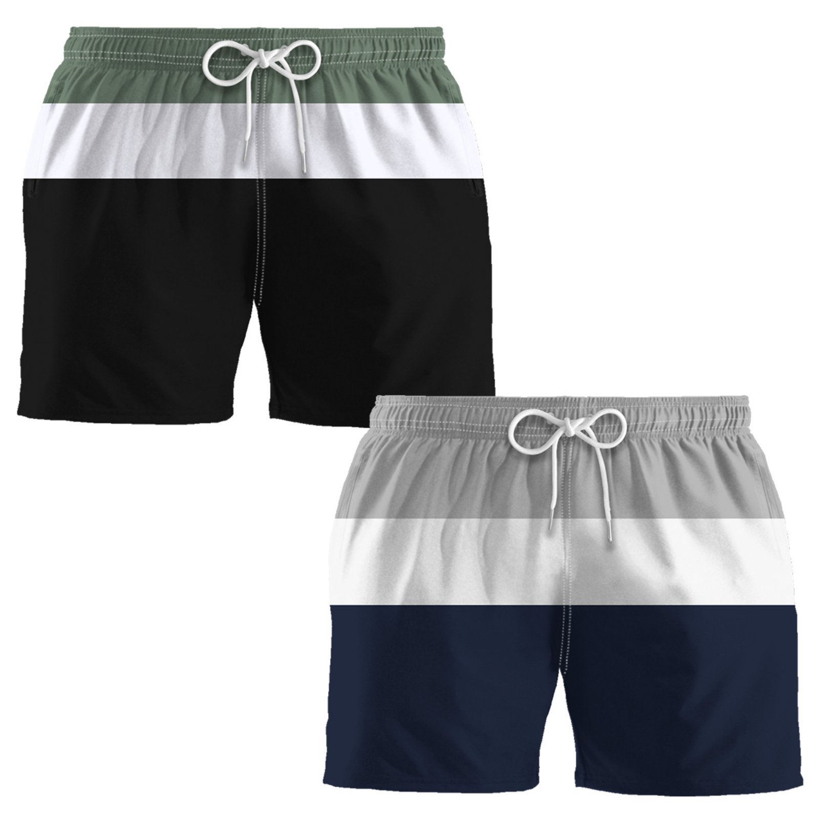 Kit 2 Bermudas Academia Masculinos Listrado