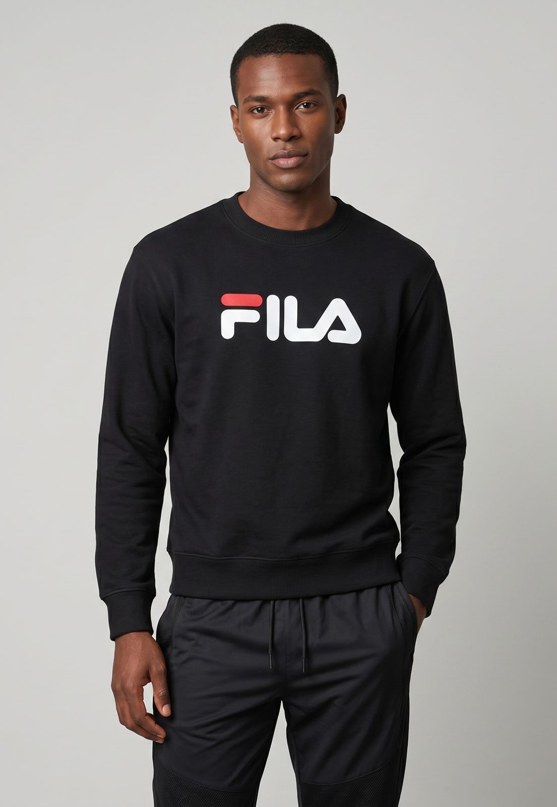 Blusa de Moletom Masculina Fila Comfort Letter III Preta