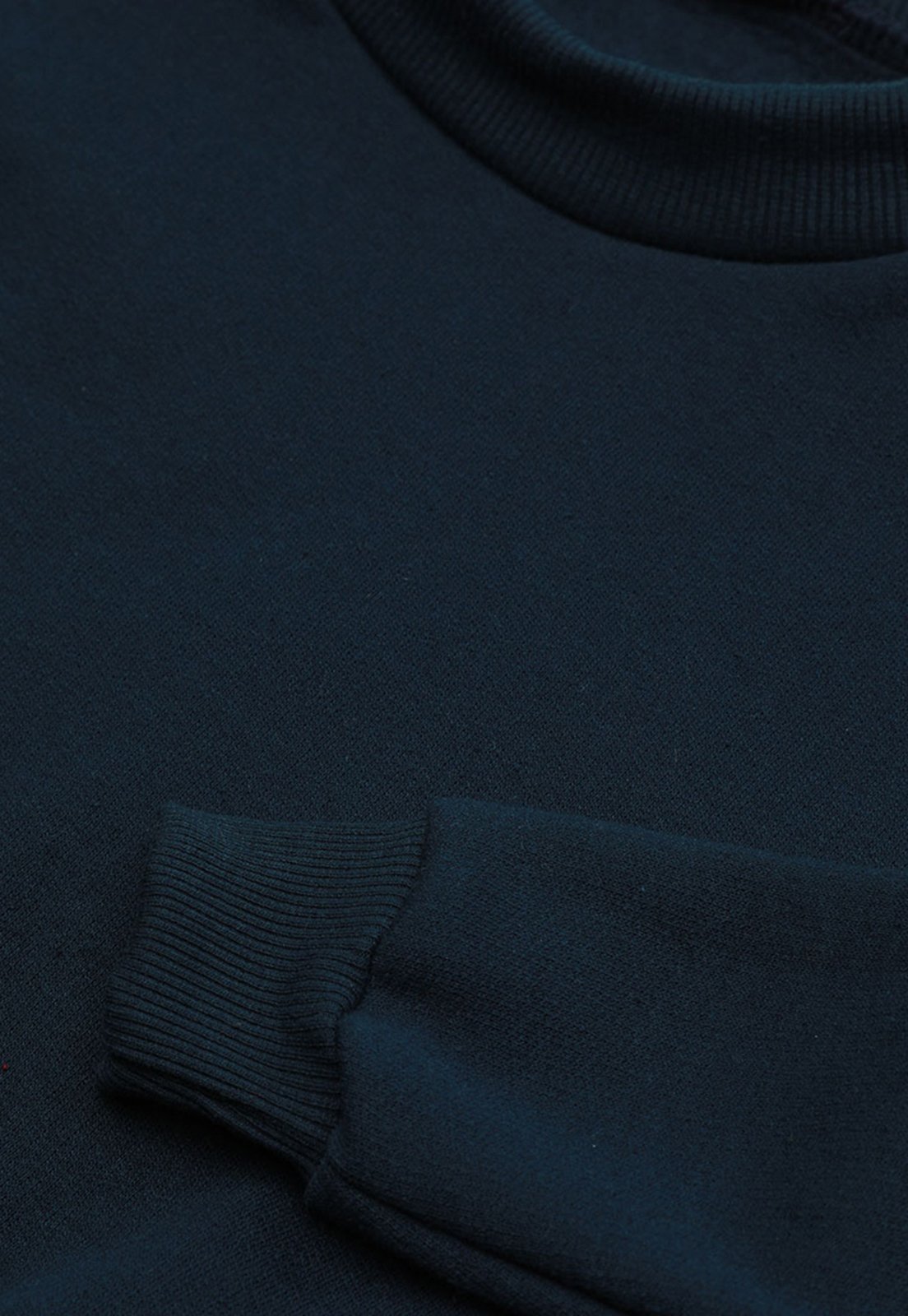 Vista 3 Blusa de Frio Moletom Masculino Flanelado Benellys Liso Gola Redonda Marinho azul marinho Benellys azul marinho