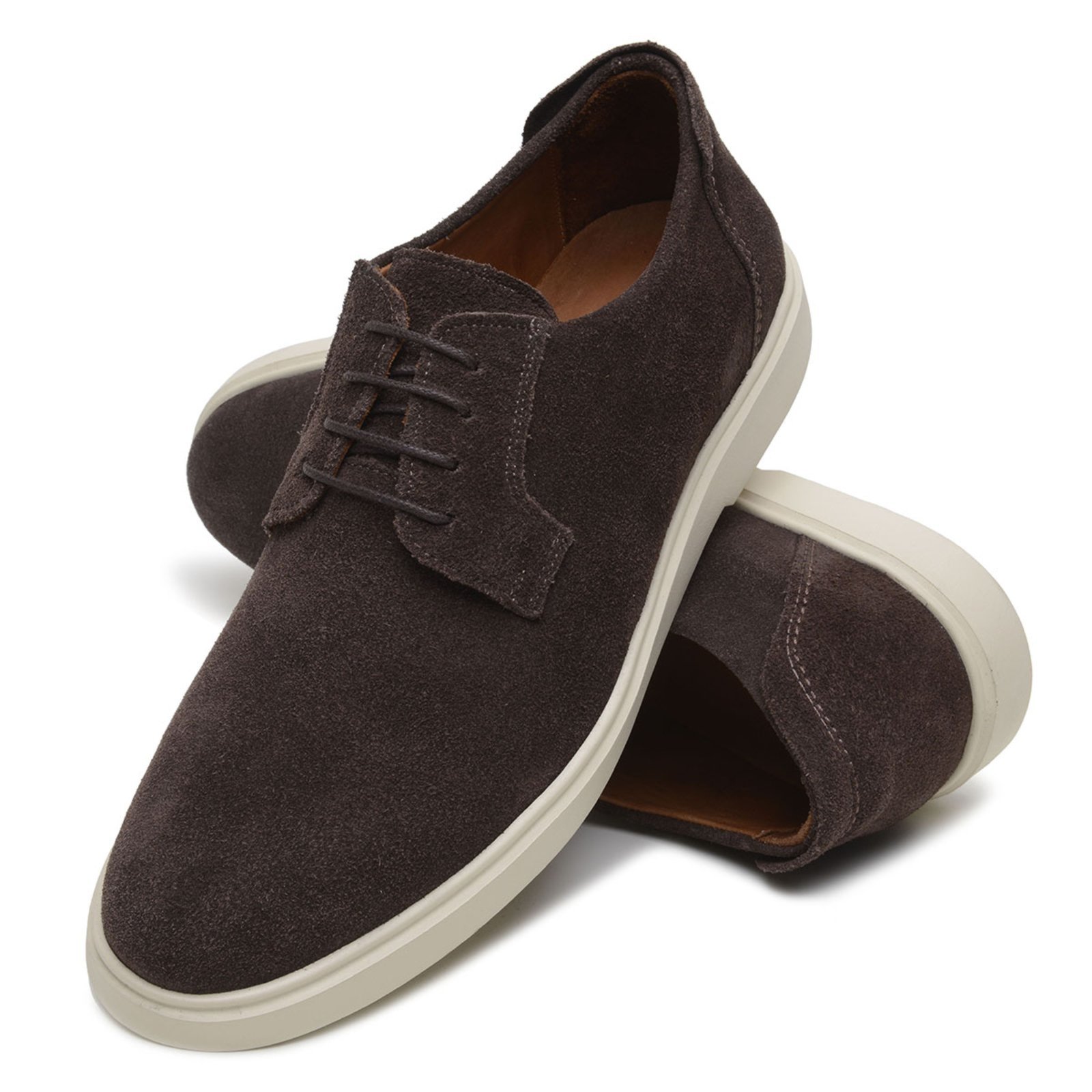 Sapato Masculino Mocassim Veritimo Brogue Em Couro Derby Loafer Casual Elegante Café