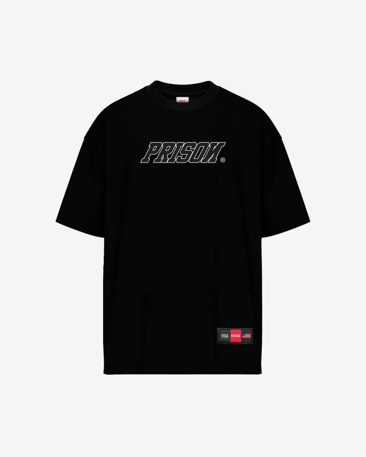 Camiseta logo prison vazado preta Preto