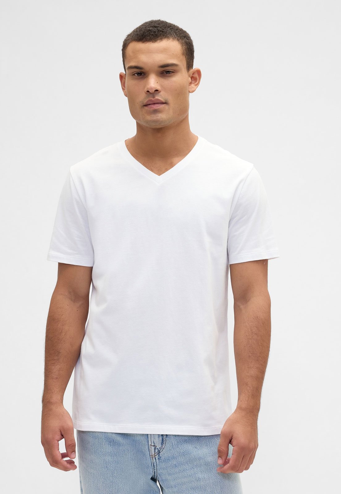 Camiseta Masculina GAP Decote V Branca
