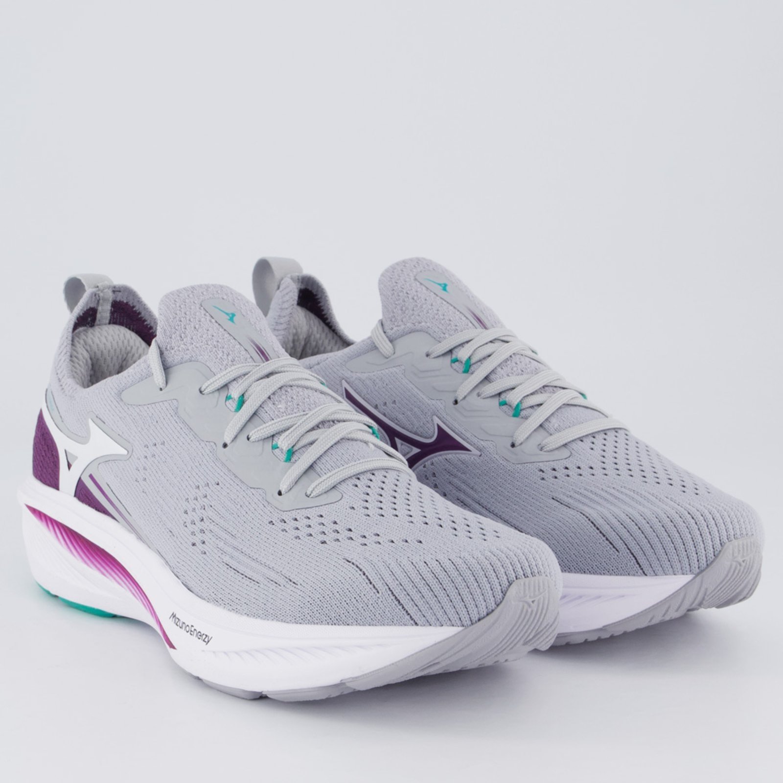 Vista 3 Tênis Mizuno Sunrise Feminino e Vinho cinza Mizuno cinza