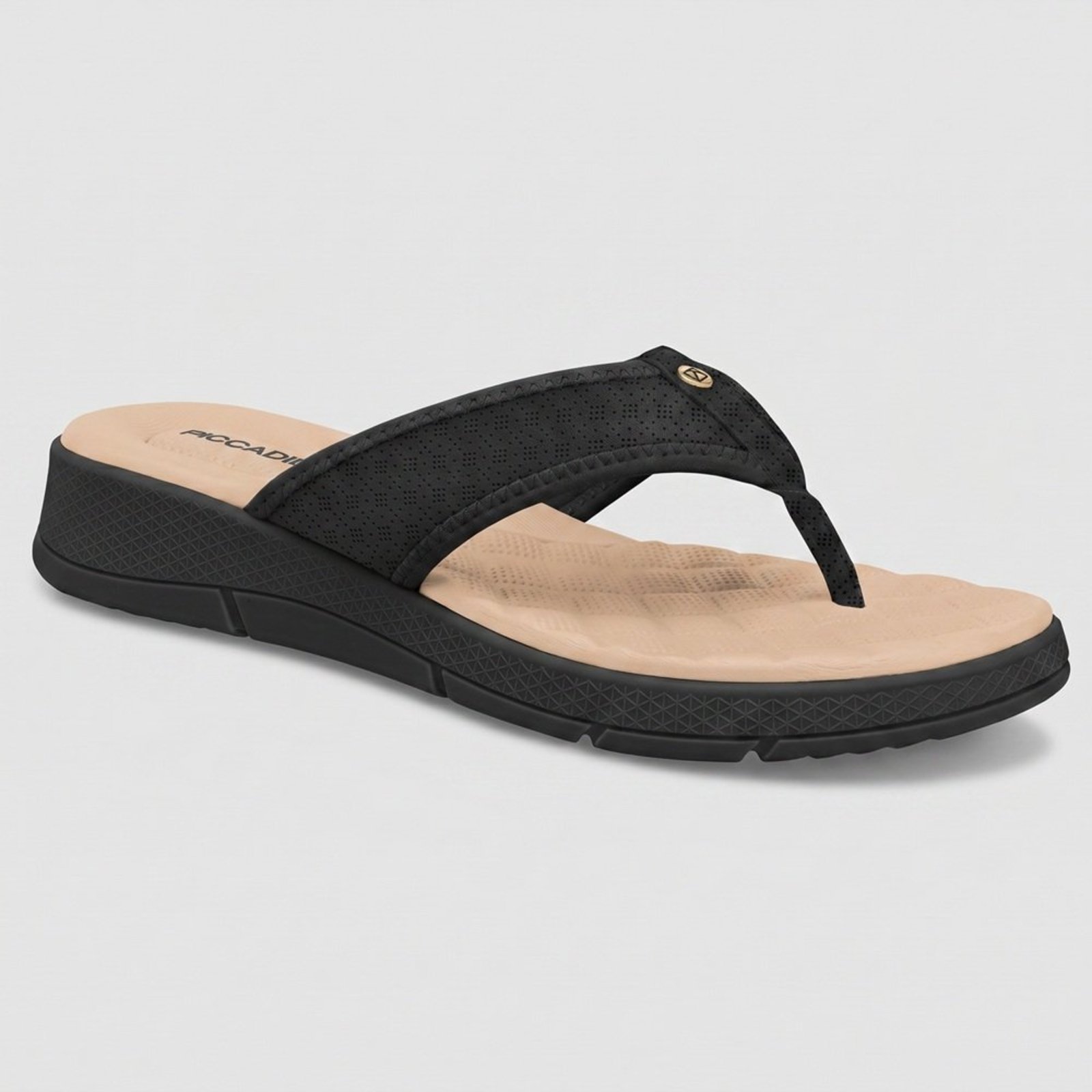 Chinelo Feminino Esporão Anabela Medio Piccadilly 571009 Preto