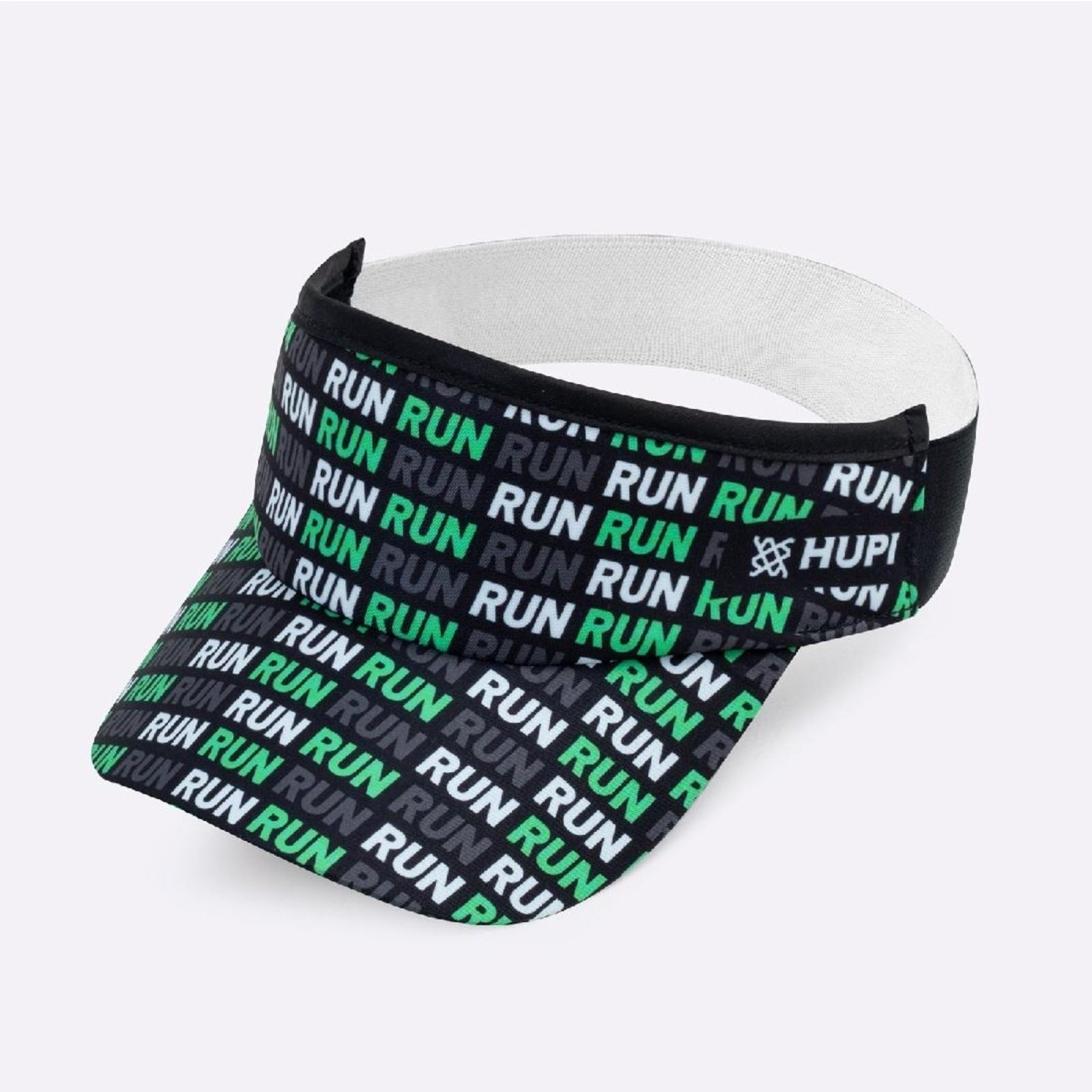 Viseira HUPI Run Loop Preto e Verde Preto
