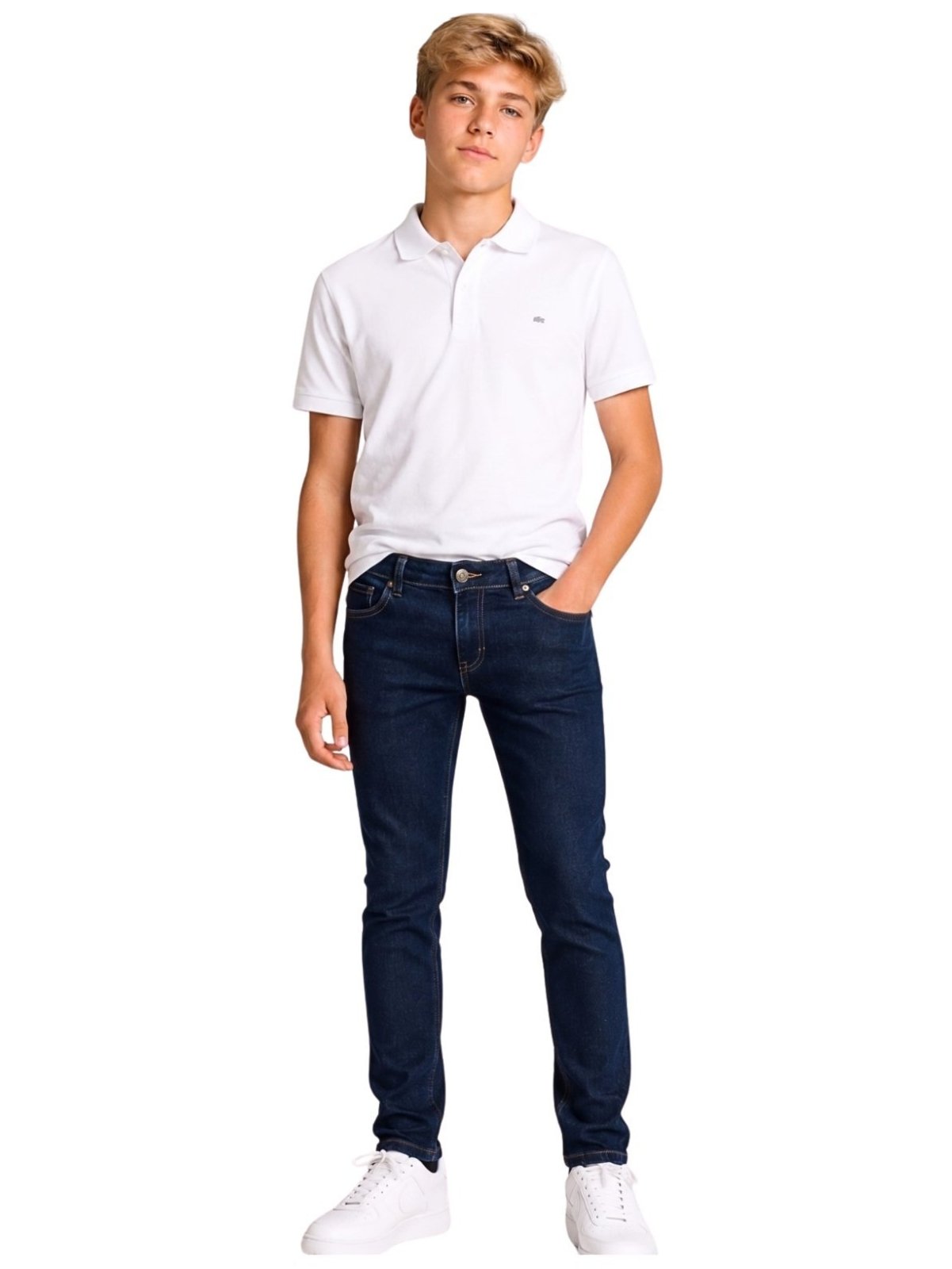 Infantil - Calça Jeans Crawling Skinny Juvenil Masculina Azul Escuro