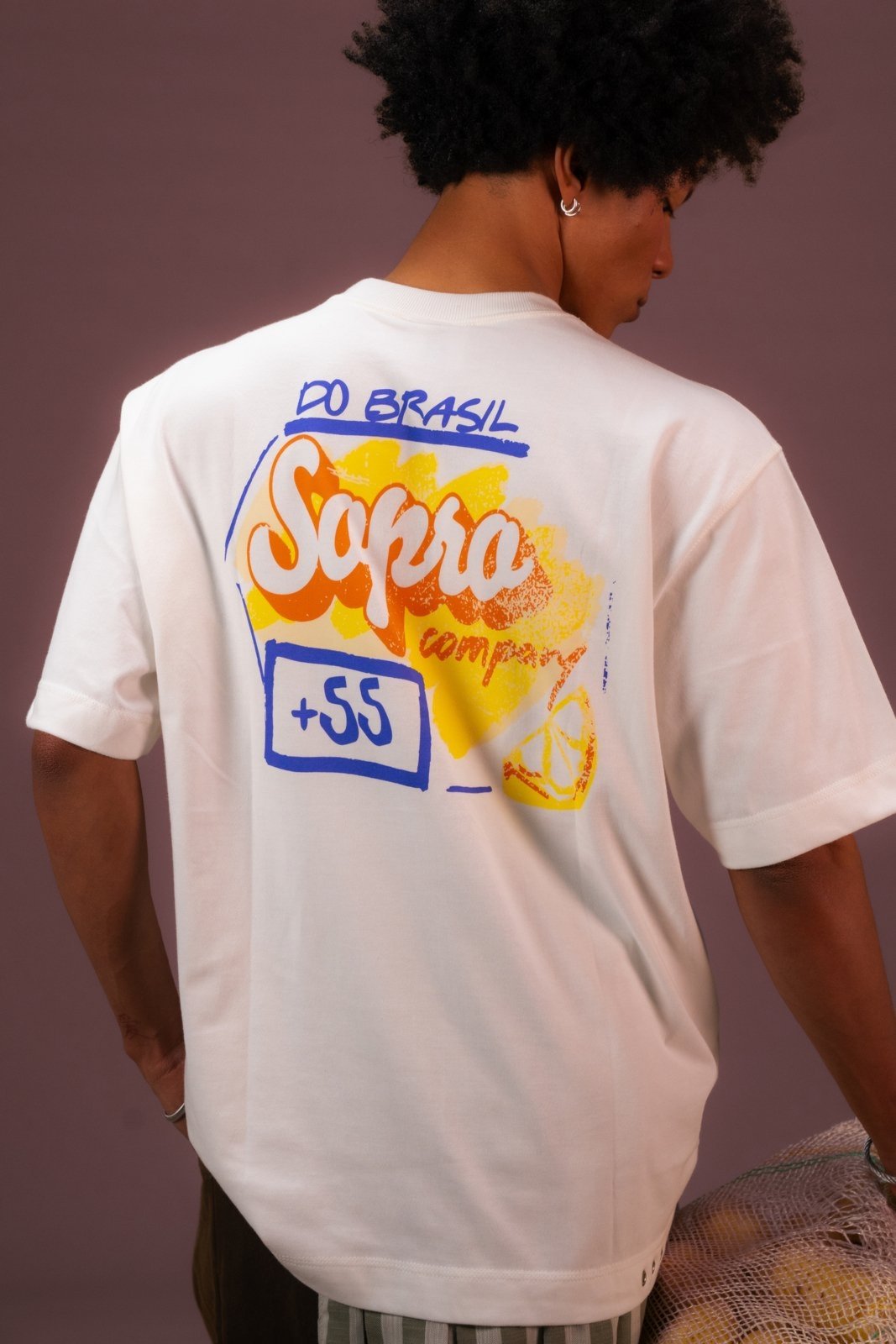 Vista 3 Camiseta Sopro +55 Oversized off-white Sopro off-white