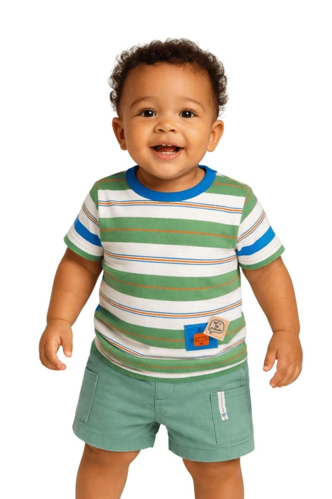 Infantil - Camiseta Menino Robóticos Alphabeto Off e Verde Off-white