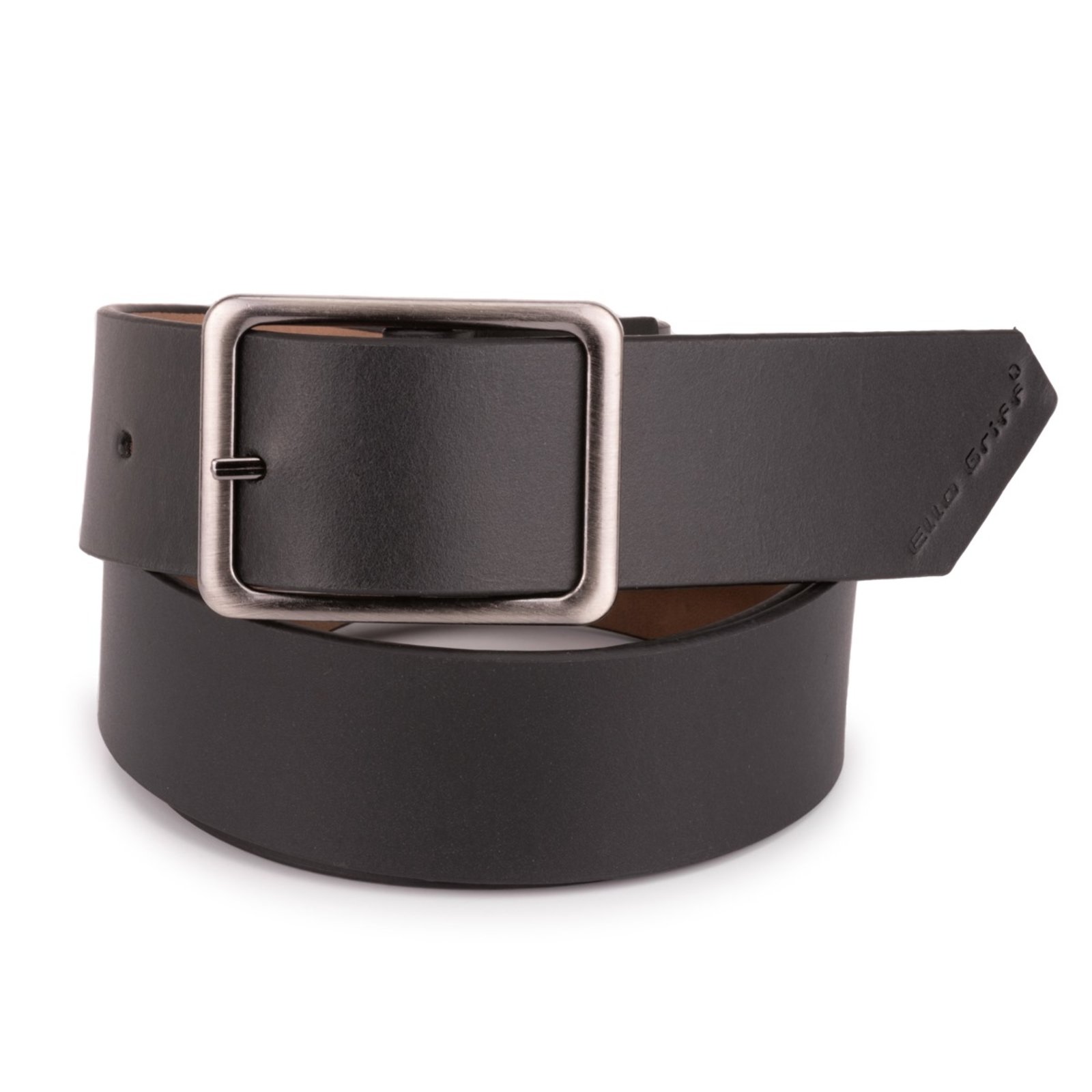Cinto Ello Griff Esporte Fino Couro 4cm Fivela Escovada Ello Griff Preto