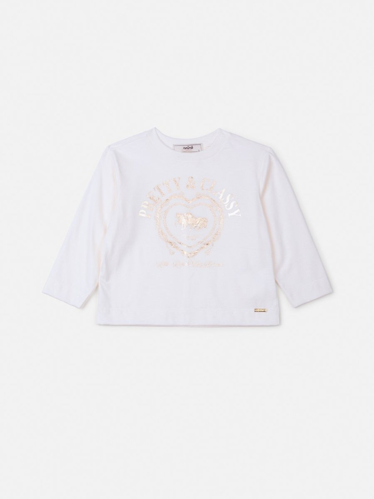 Infantil - Blusa Off White com Foil Dourado