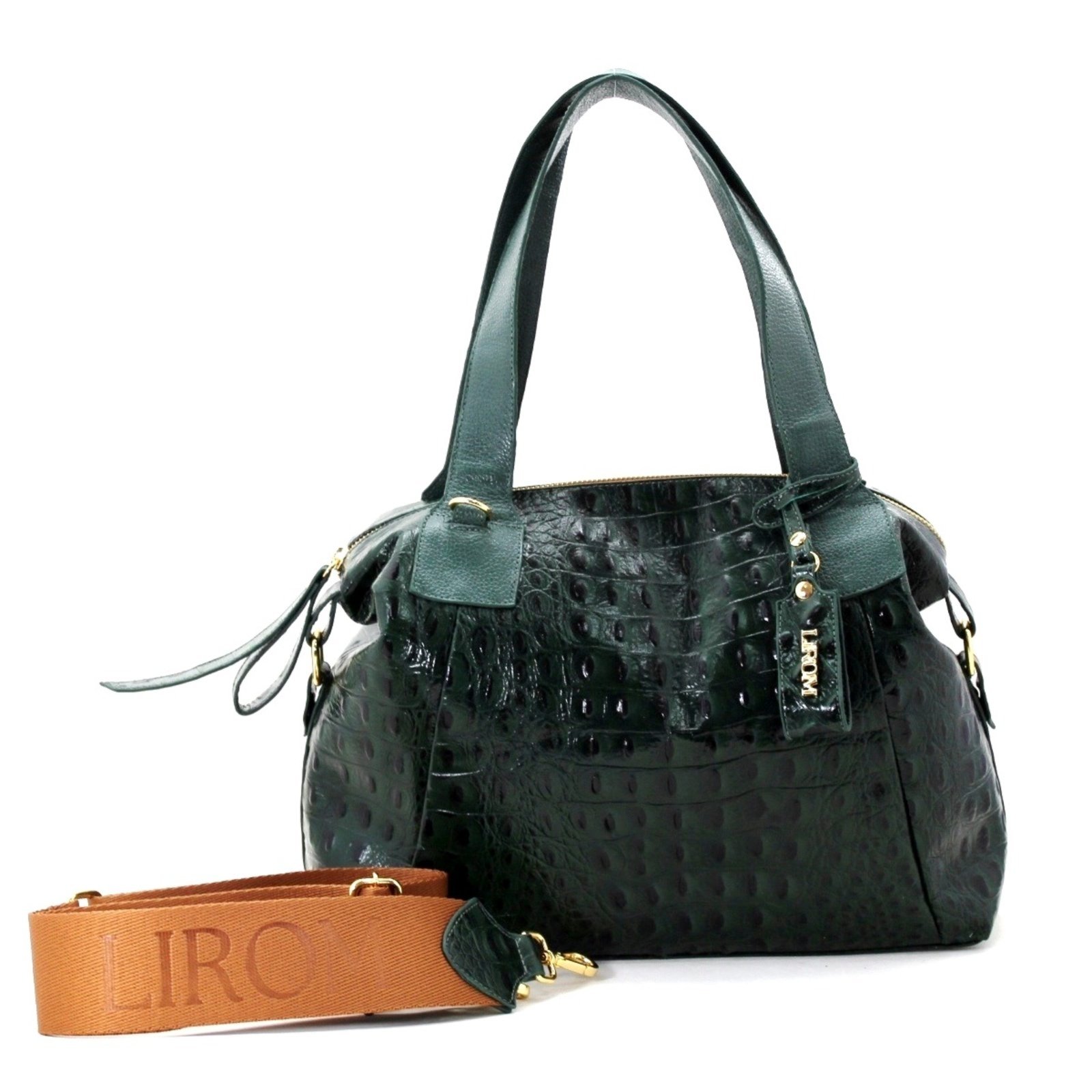 Bolsas Femininas Marca Lirom Sofisticadas Luxuosas Em Couro Estampa Croco