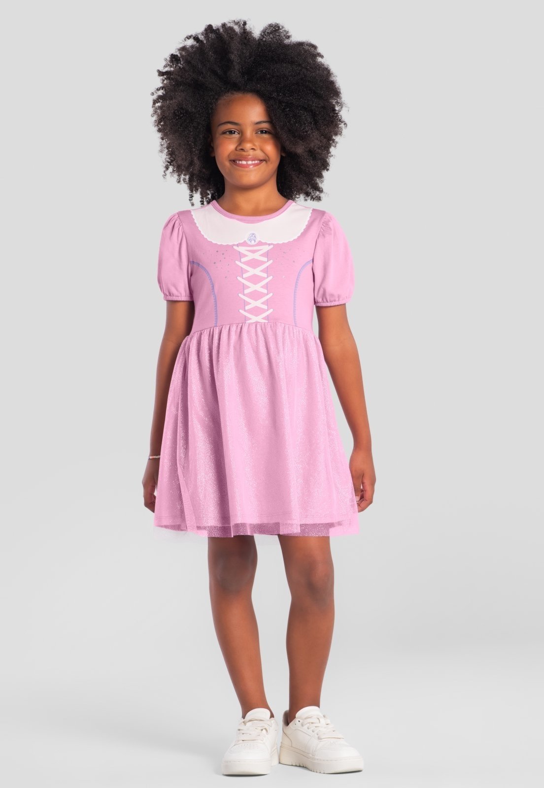 Infantil - Vestido menina de princesa com tule Brandili