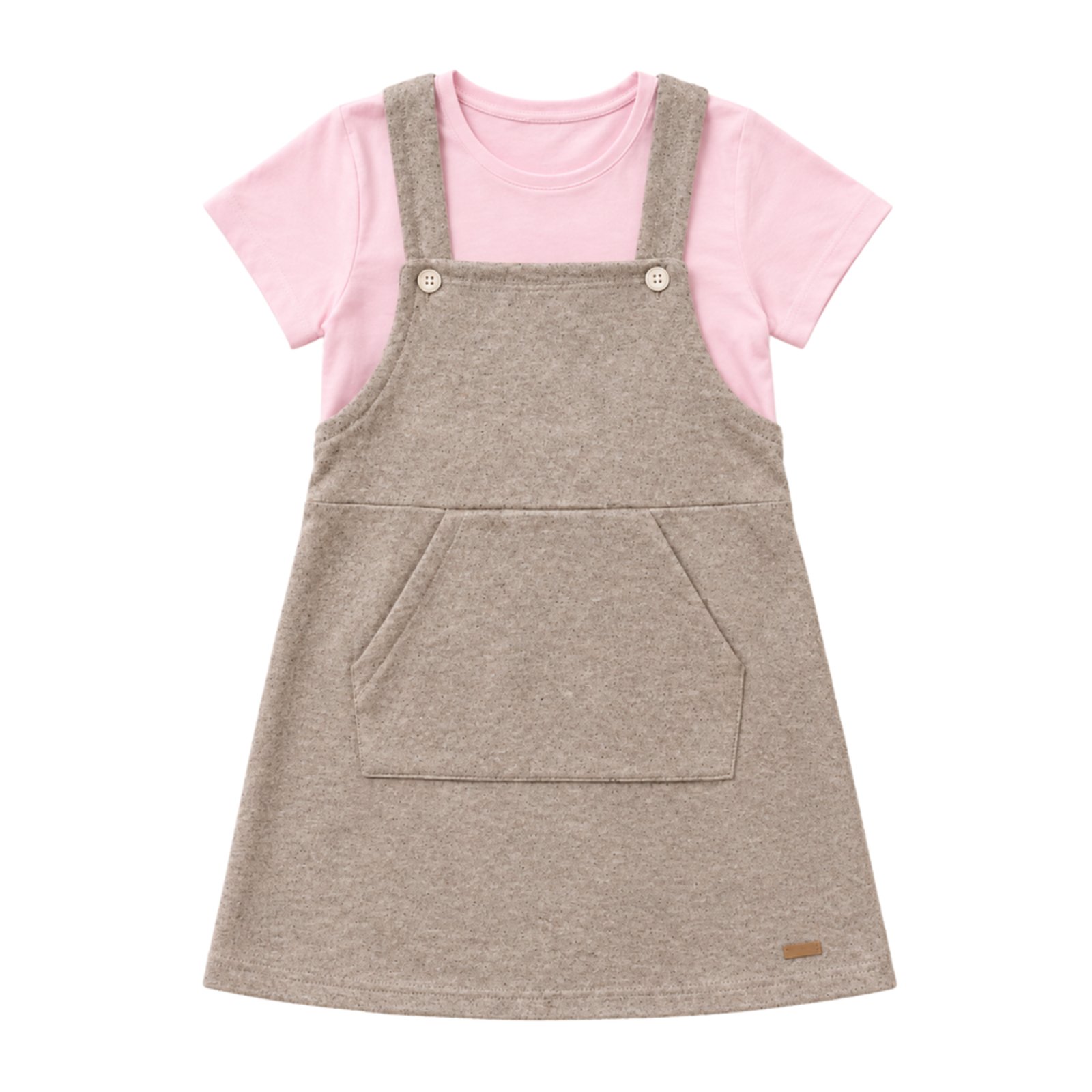 Infantil - Conjunto Menina Blusa Cotton e Salopete Moletinho