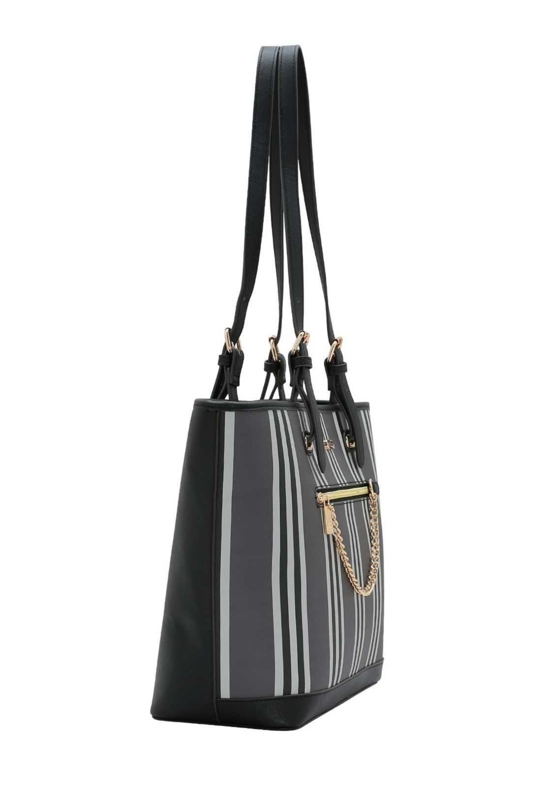 Vista 3 Bolsa Feminina Chenson Listras 3485272 preto Chenson preto