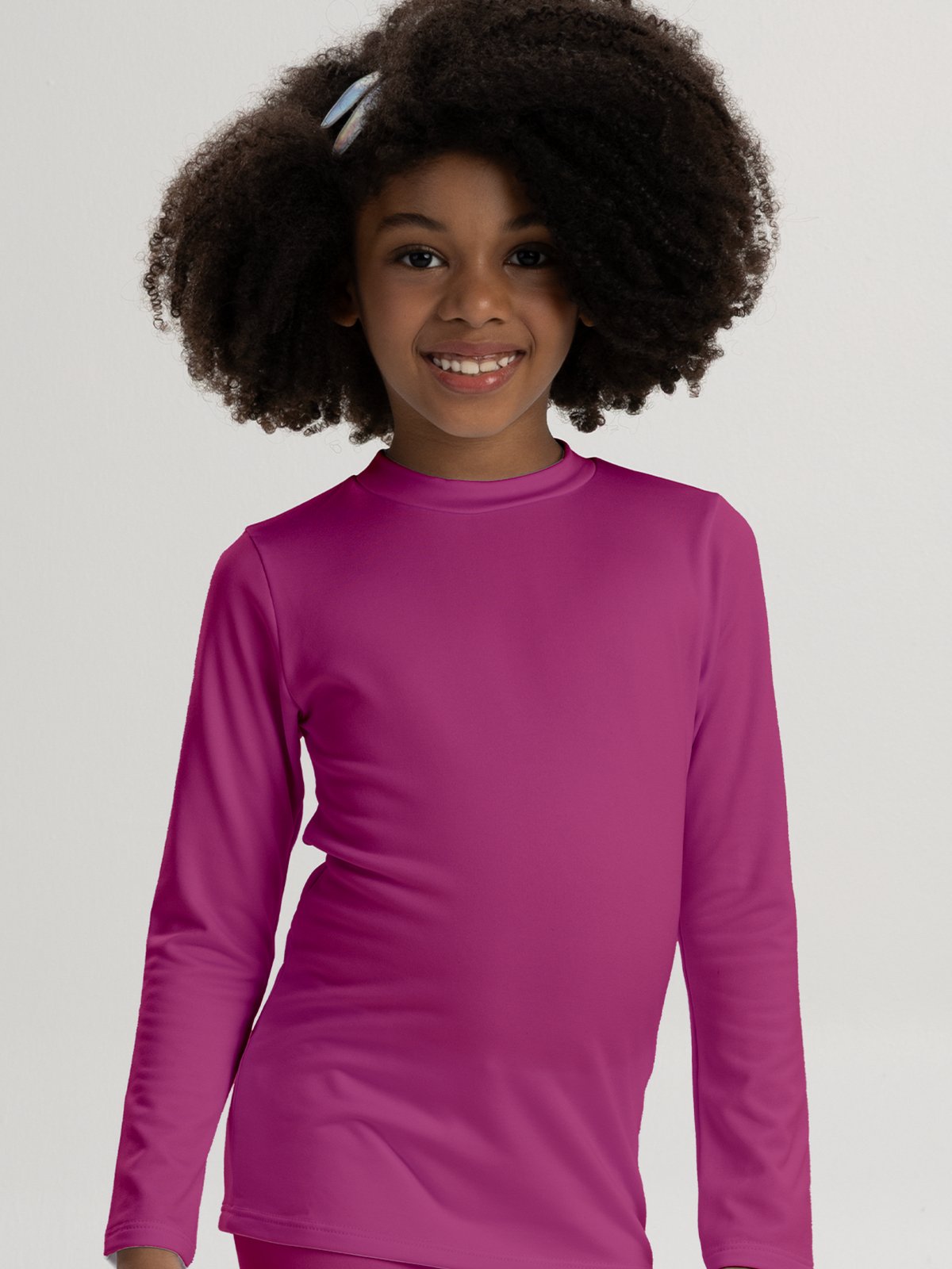 Infantil - Camisa Térmica Segunda Pele Peluciada Rosa Escuro