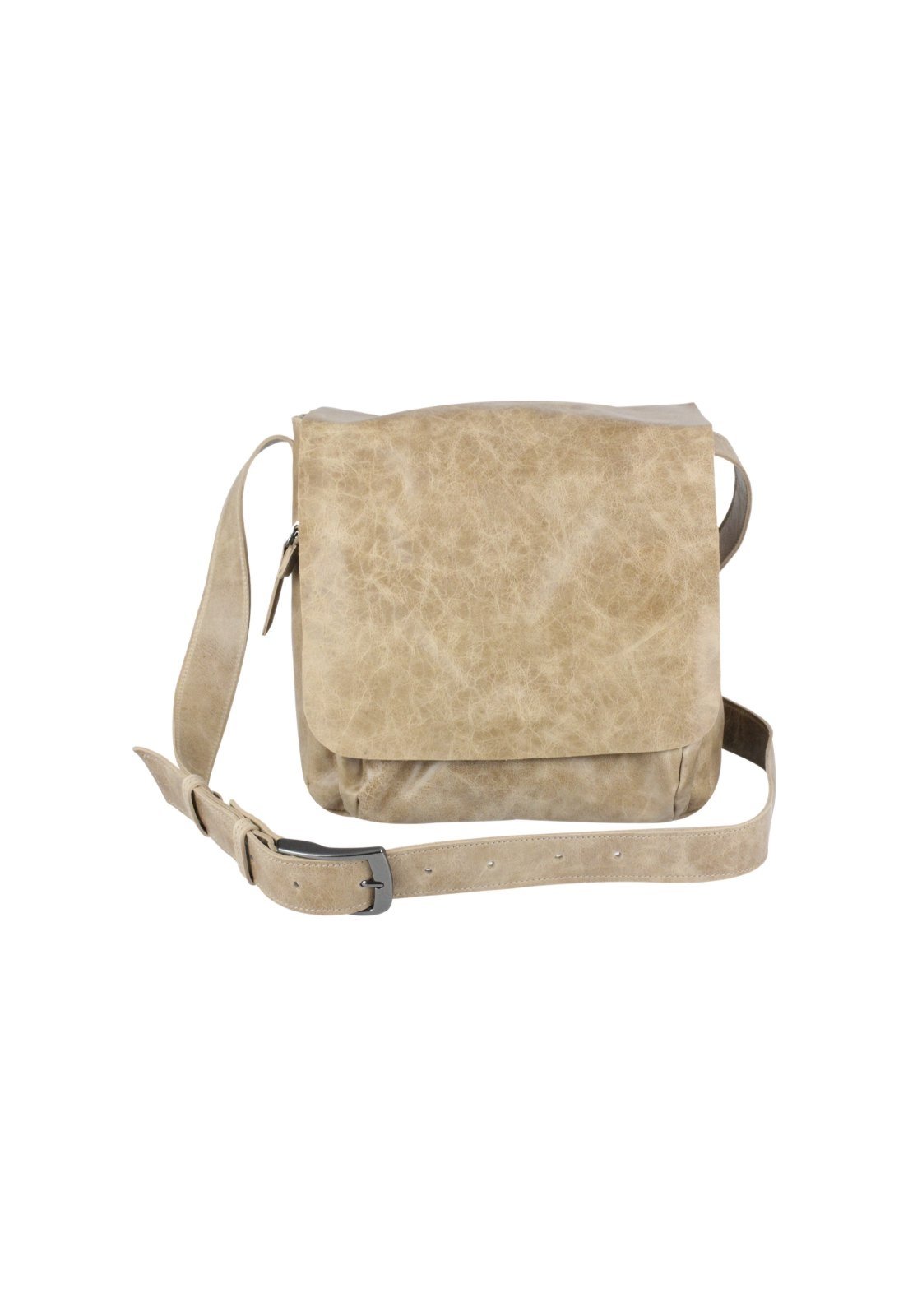 Bolsa Nua Duza Carteiro Couro Bege