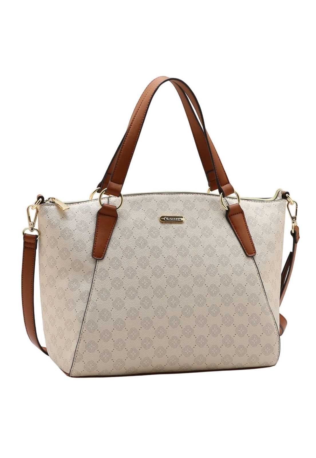 Bolsa Feminina Chenson Mão Elemento Gráfico 3485882 Bege