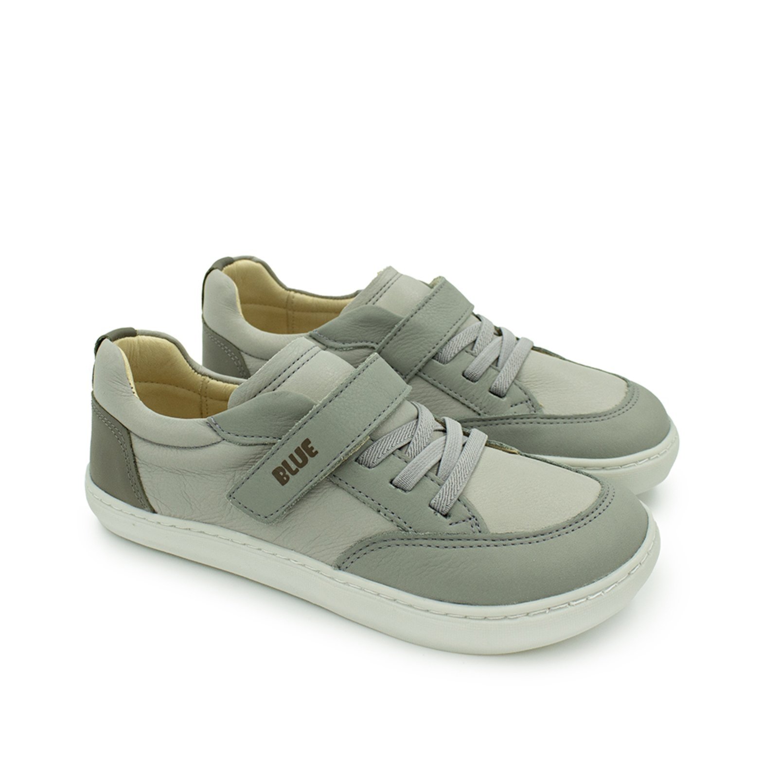 Vista 2 Infantil - Tênis Menino Blue Matias Couro Concreto Blue Infantis cinza blue Blue Infantis cinza blue